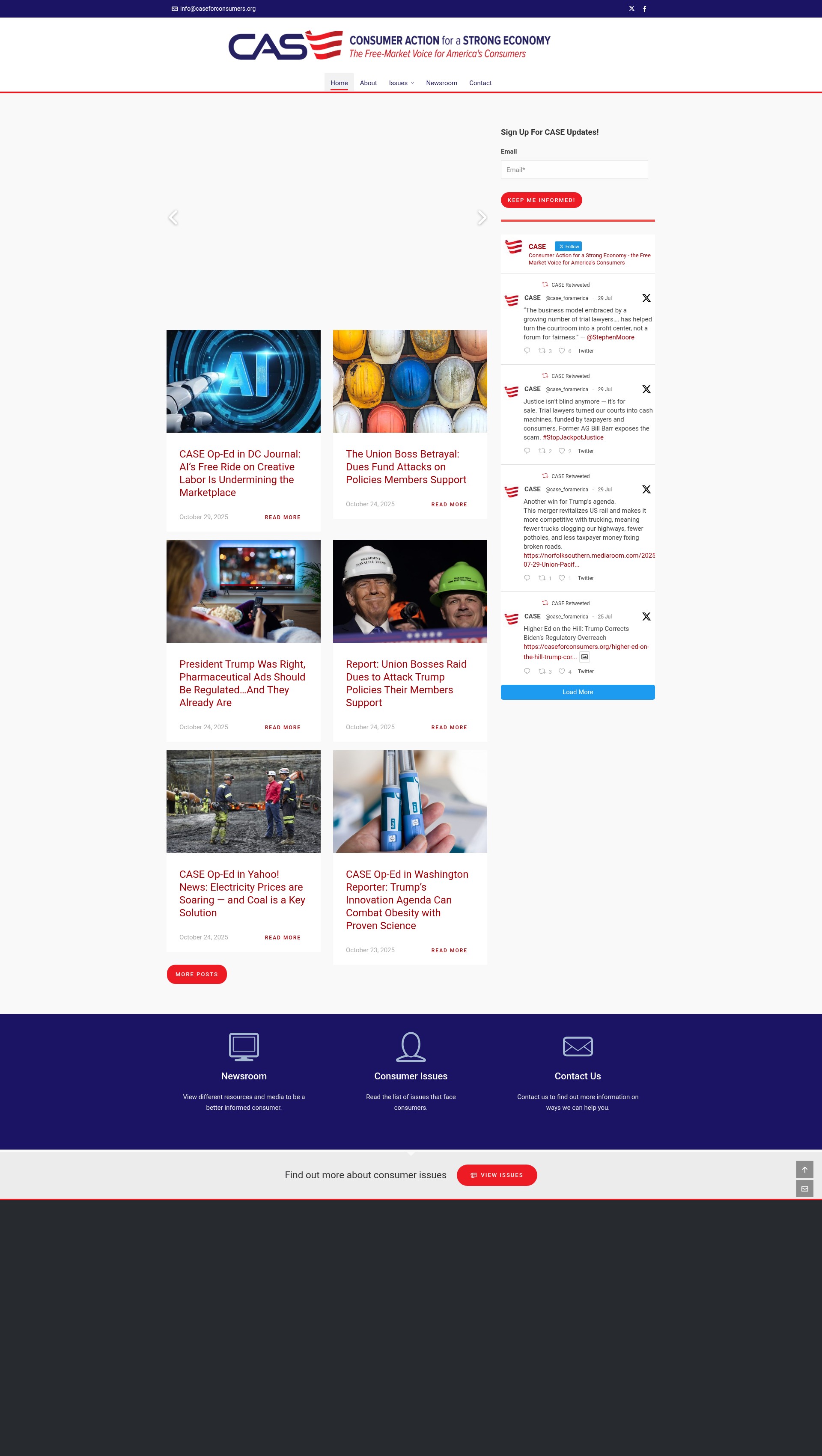 Screenshot of caseforconsumers.org