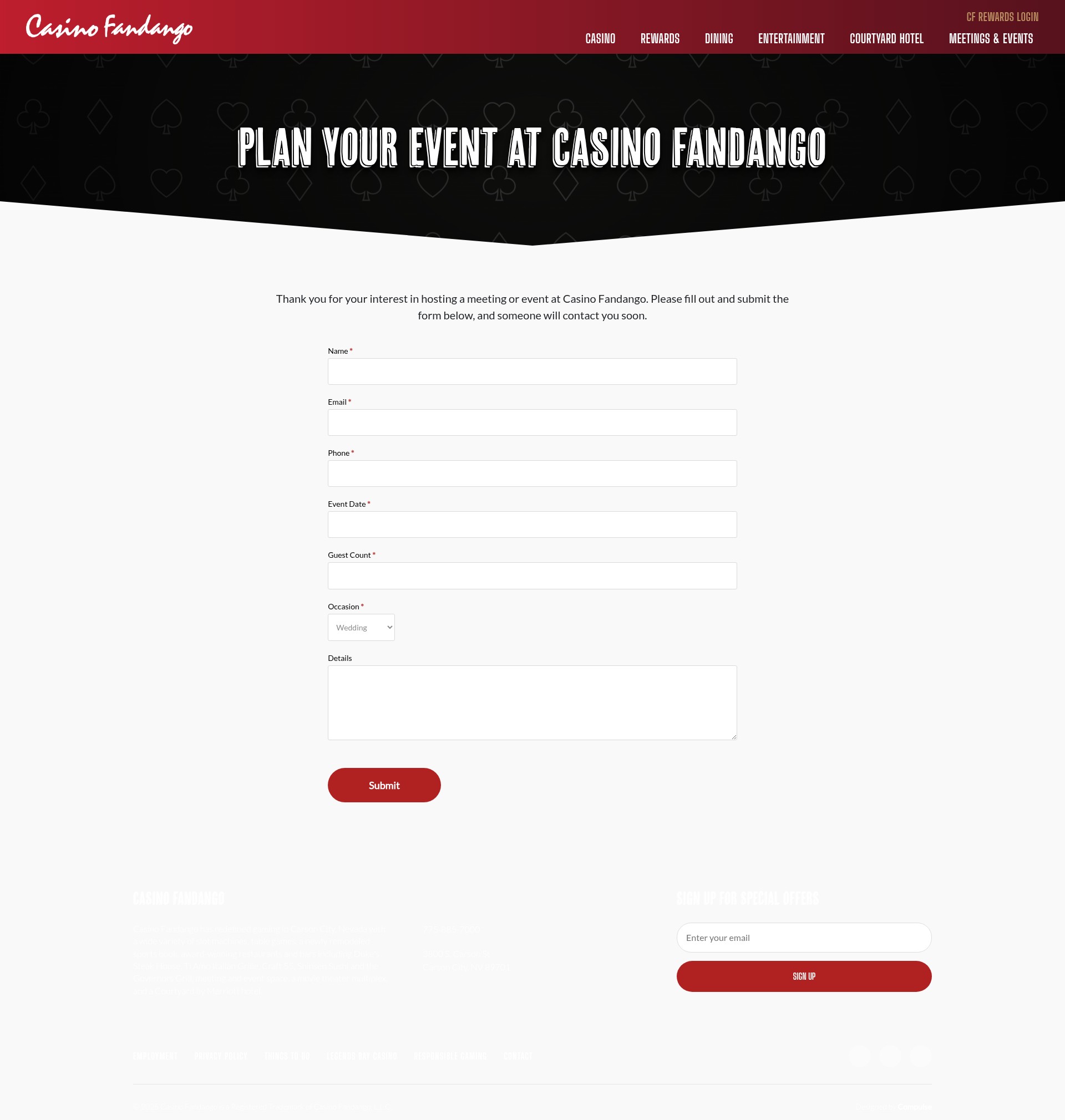 Screenshot of casinofandango.com