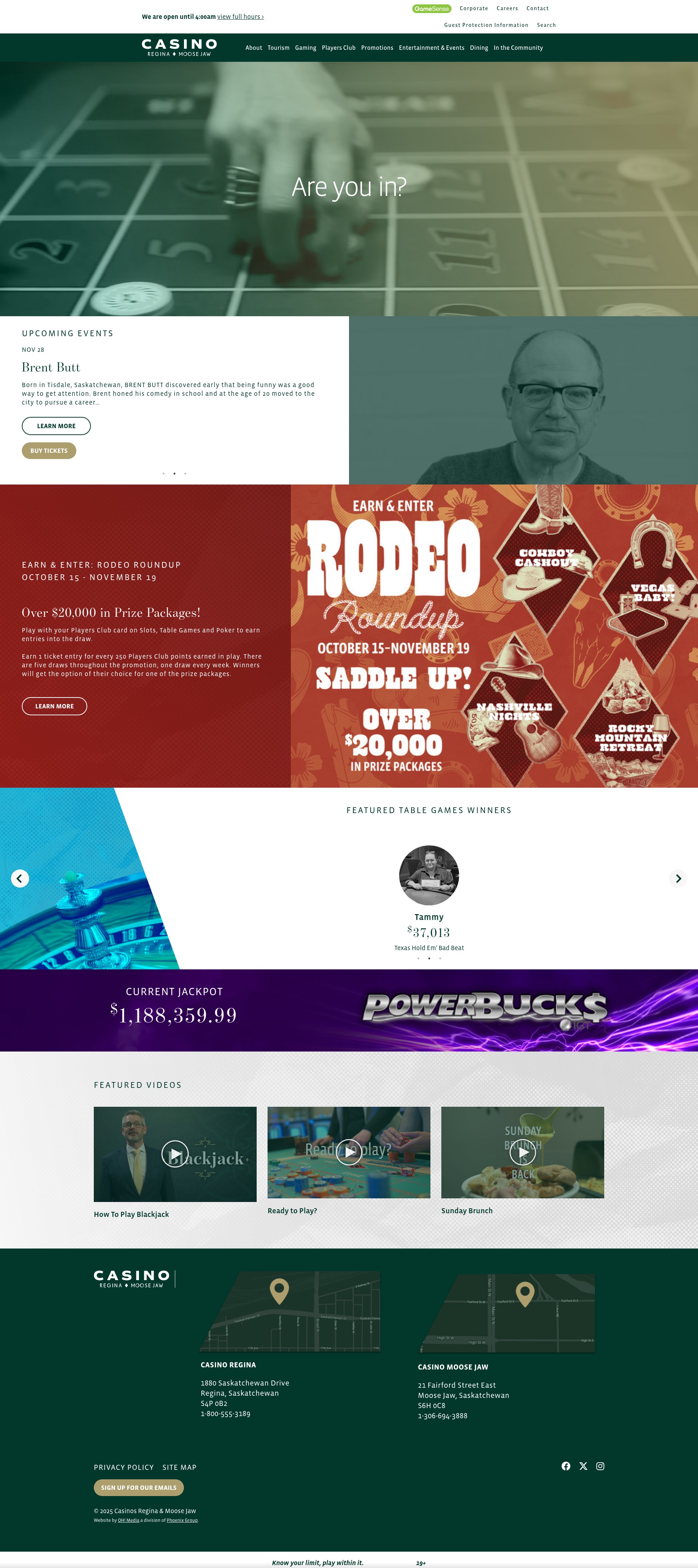 Screenshot of casinoregina.com
