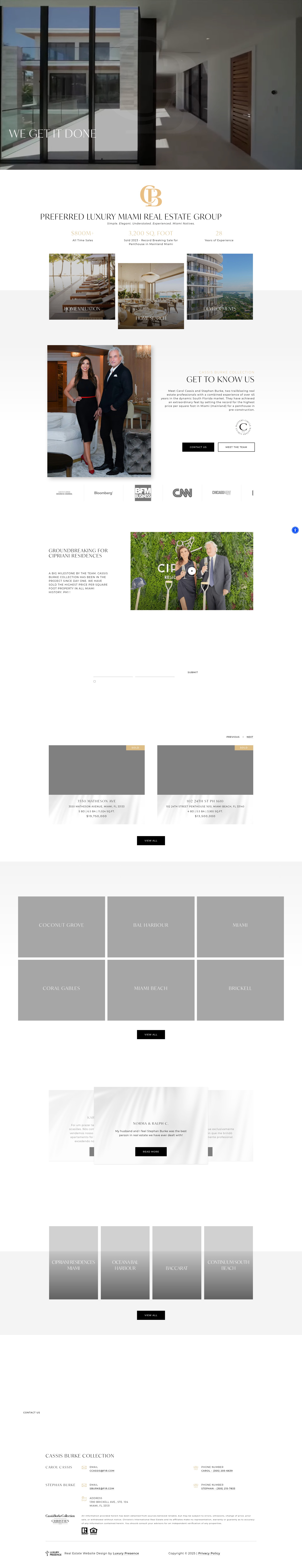 Screenshot of cassisburkecollection.com