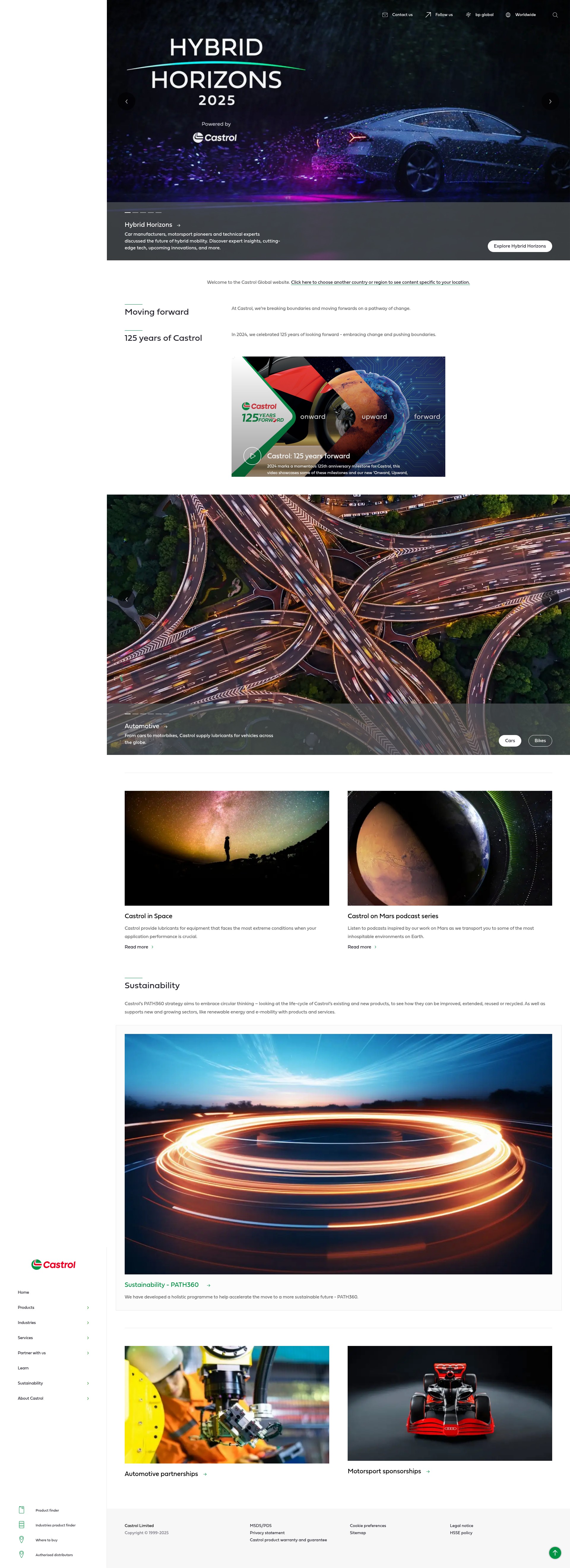 Screenshot of castrol.com