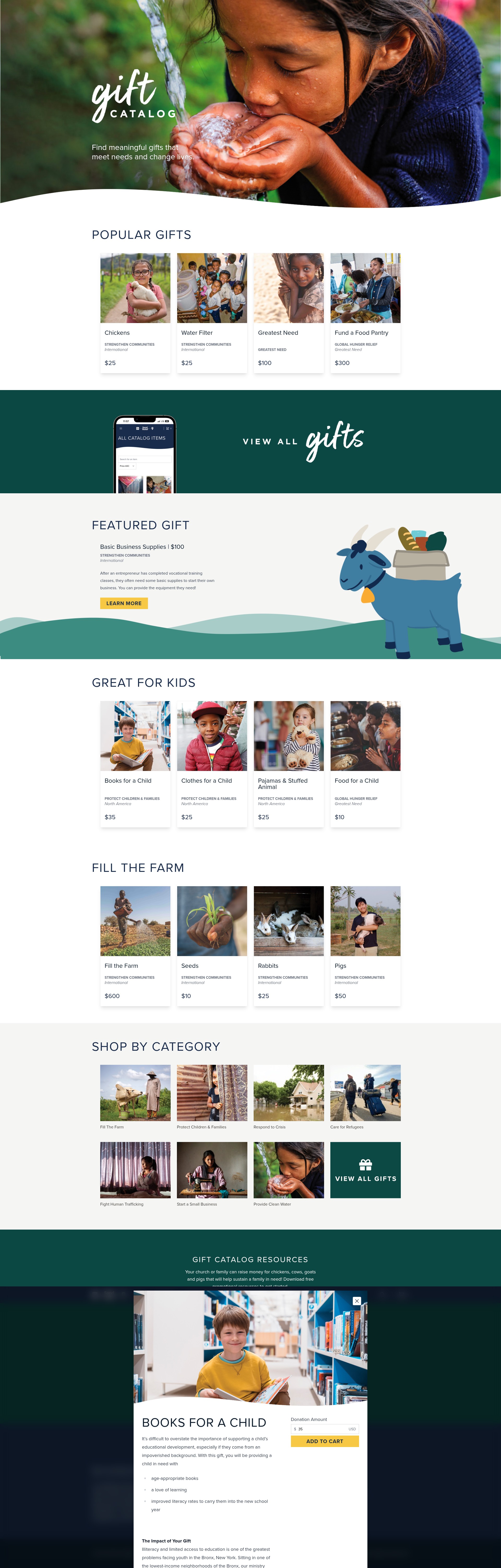 Screenshot of catalog.sendrelief.org