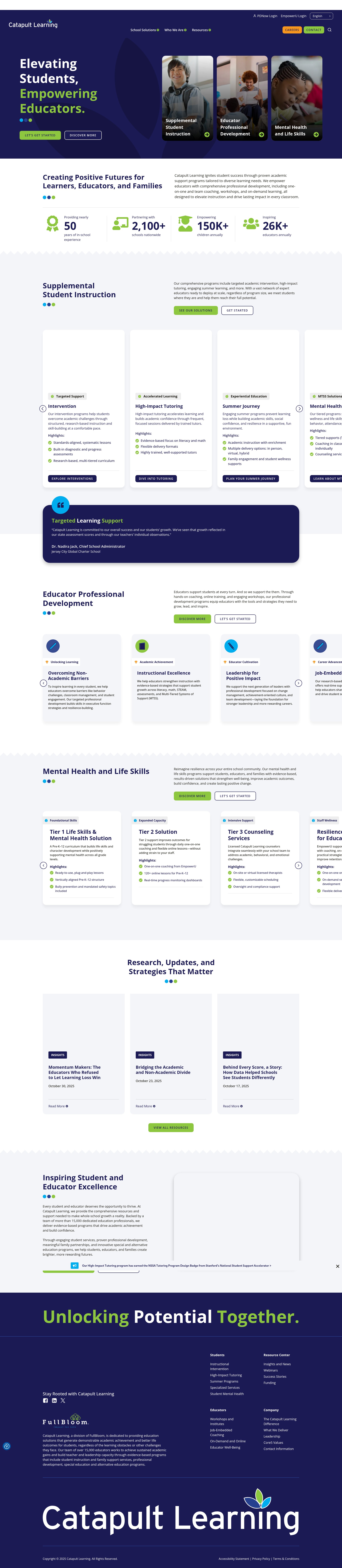 Screenshot of catapultlearning.com