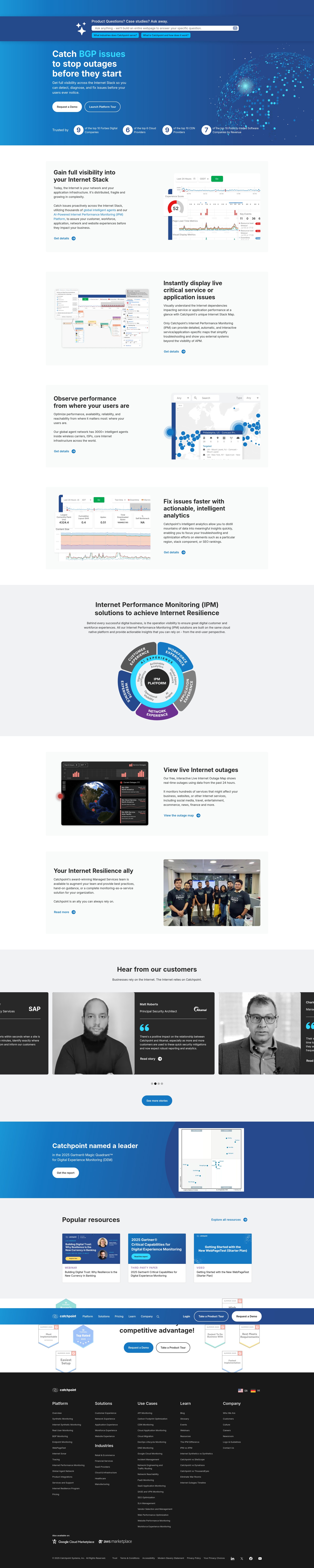 Screenshot of catchpoint.com