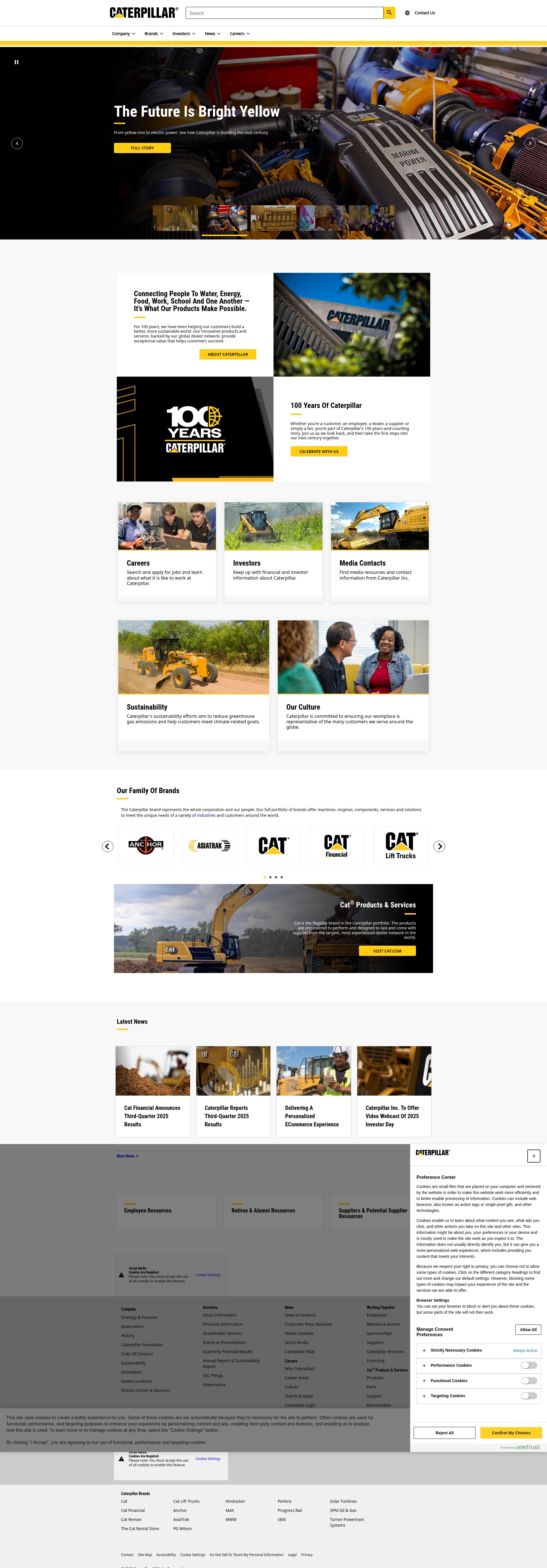 Screenshot of caterpillar.com