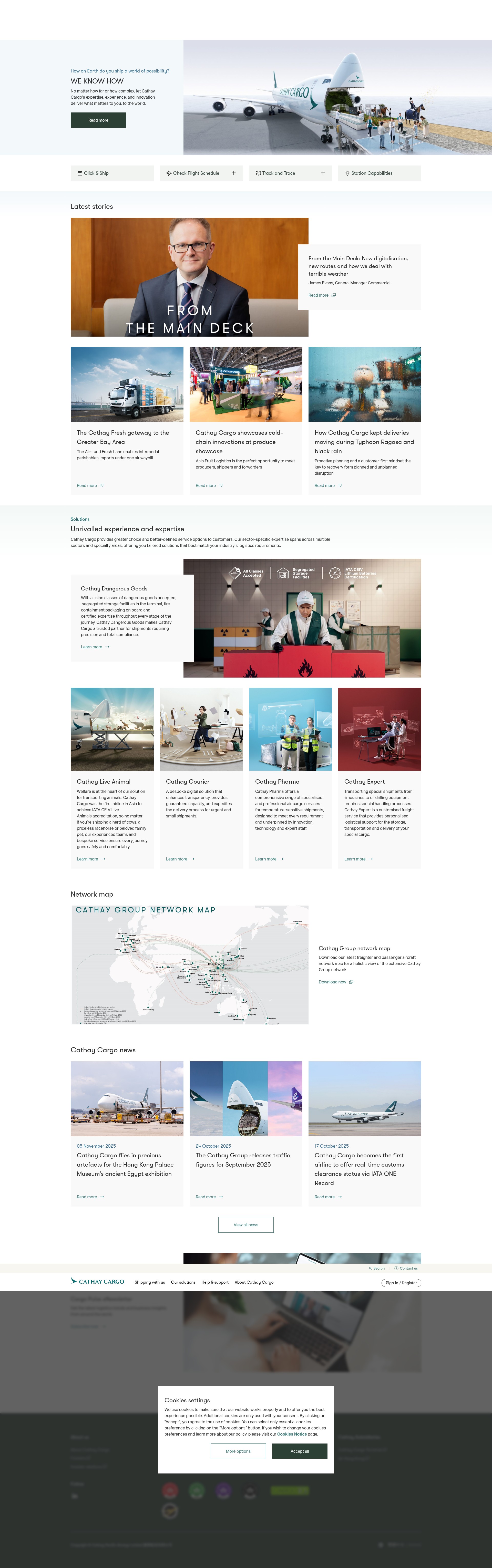 Screenshot of cathaycargo.com