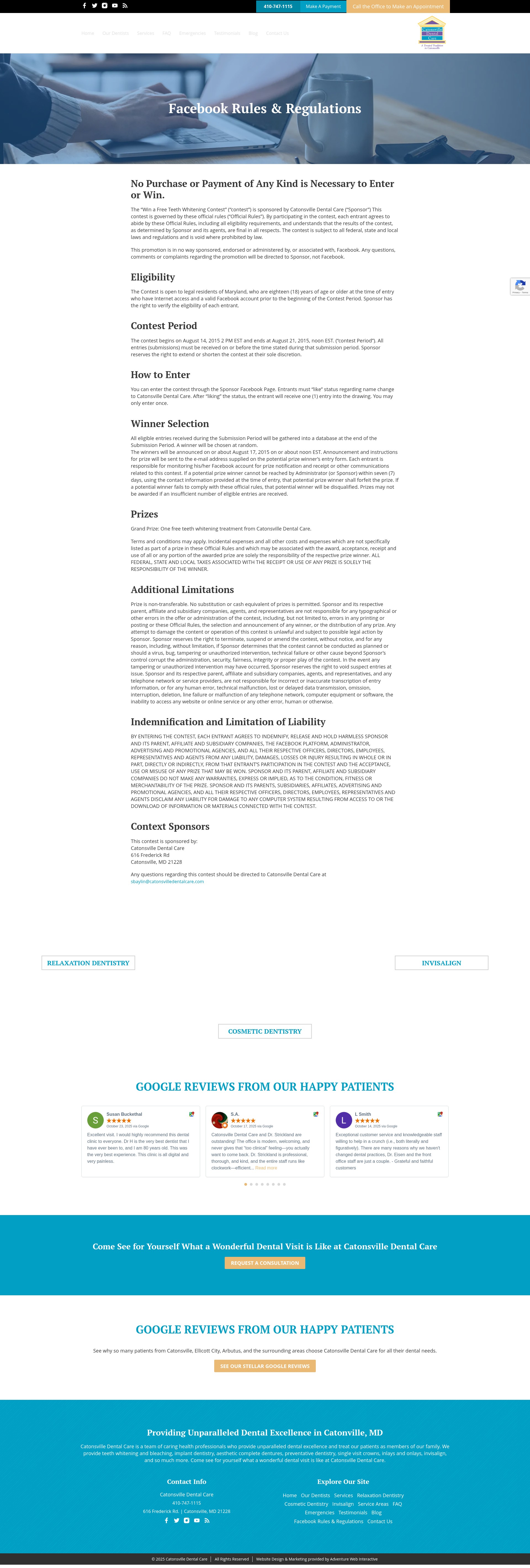 Screenshot of catonsvilledentalcare.com