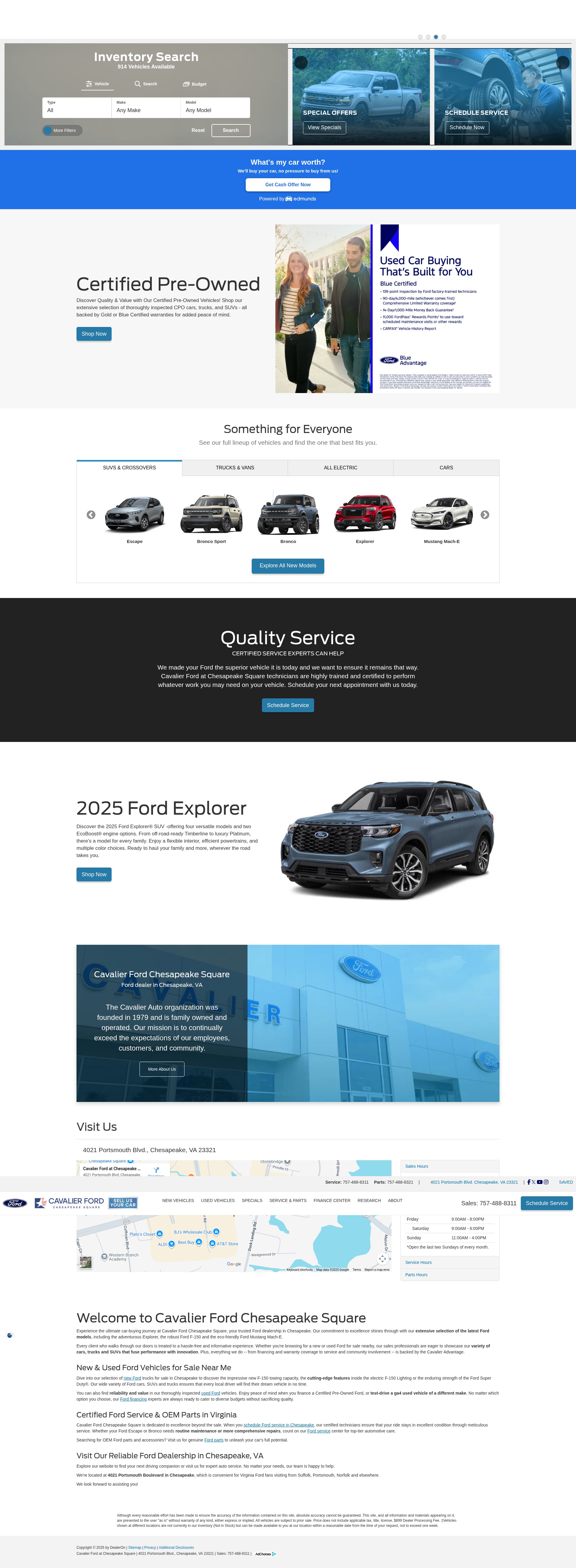 Screenshot of cavalierfordchesapeakesquare.com