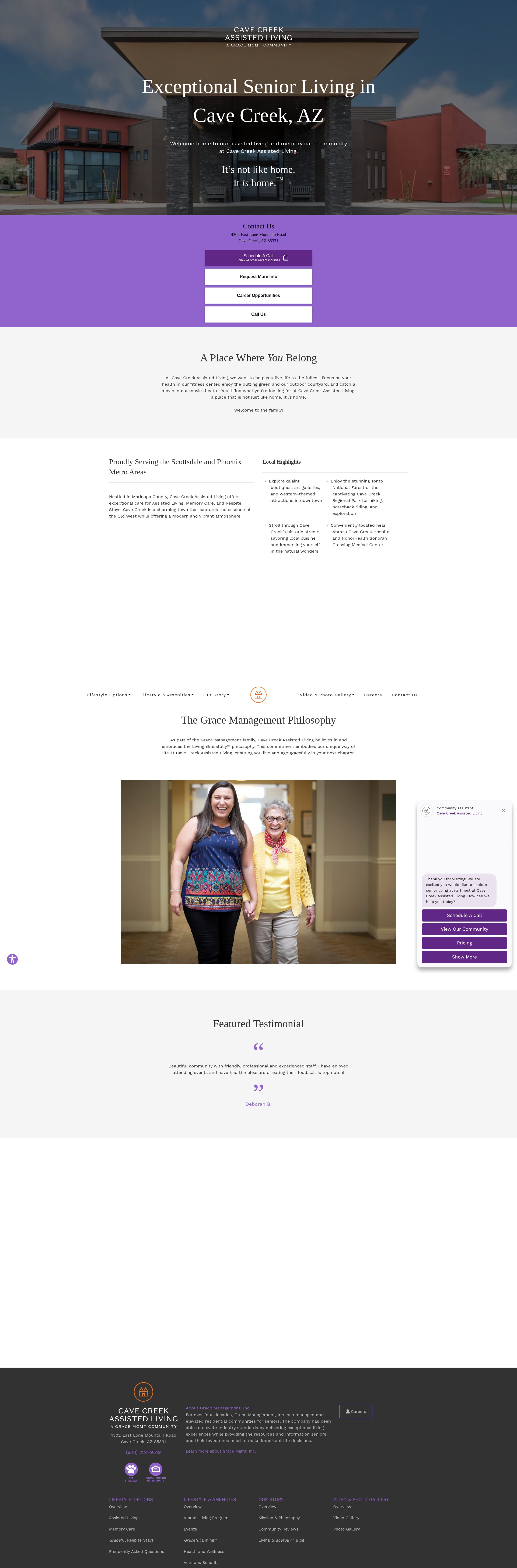 Screenshot of cavecreekal.com