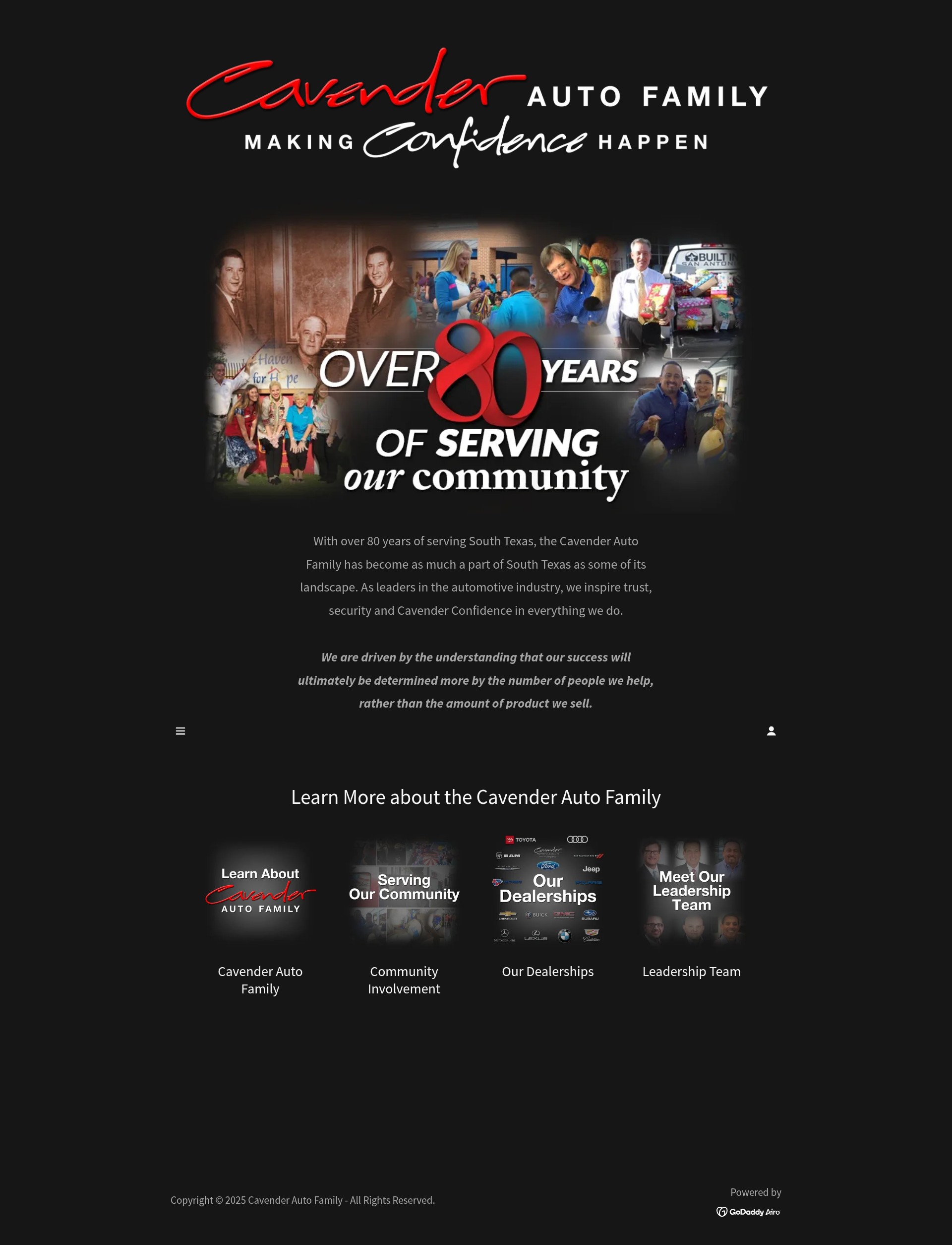 Screenshot of cavenderautofamily.com