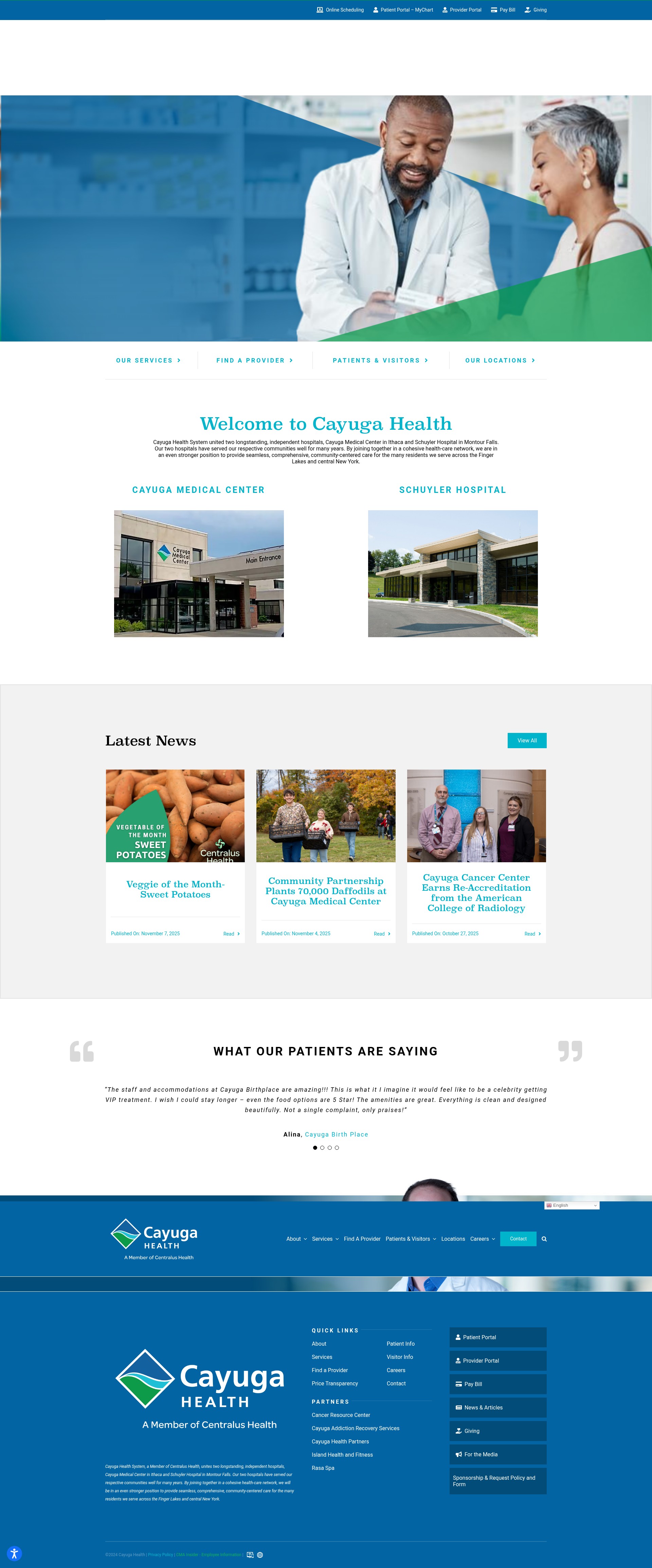 Screenshot of cayugahealth.org