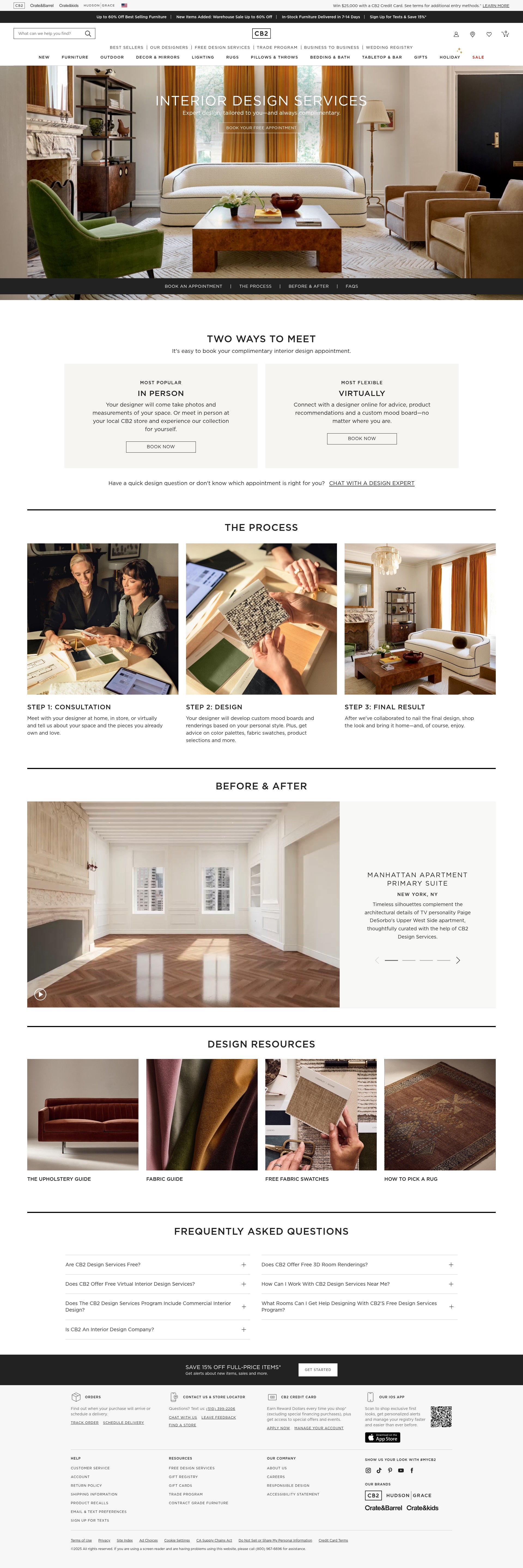 Screenshot of cb2.com