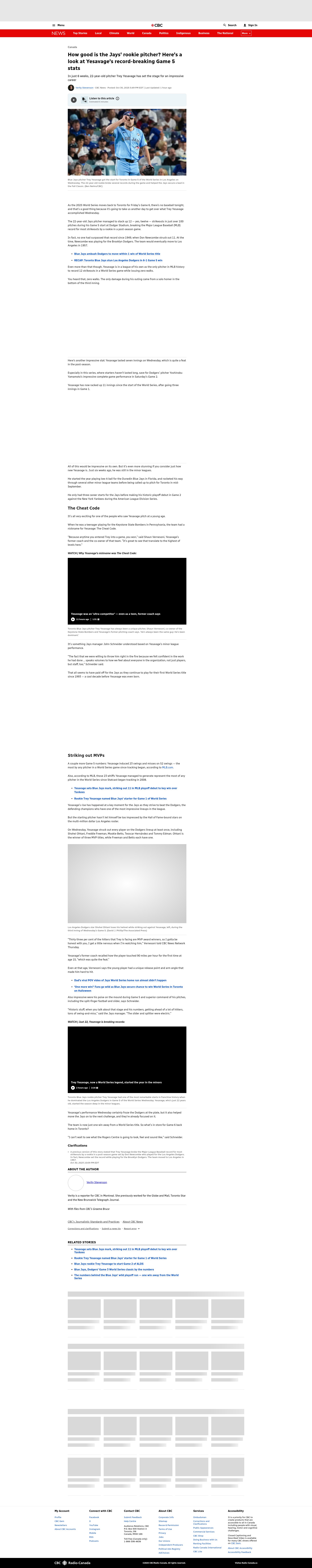Screenshot of cbc.ca