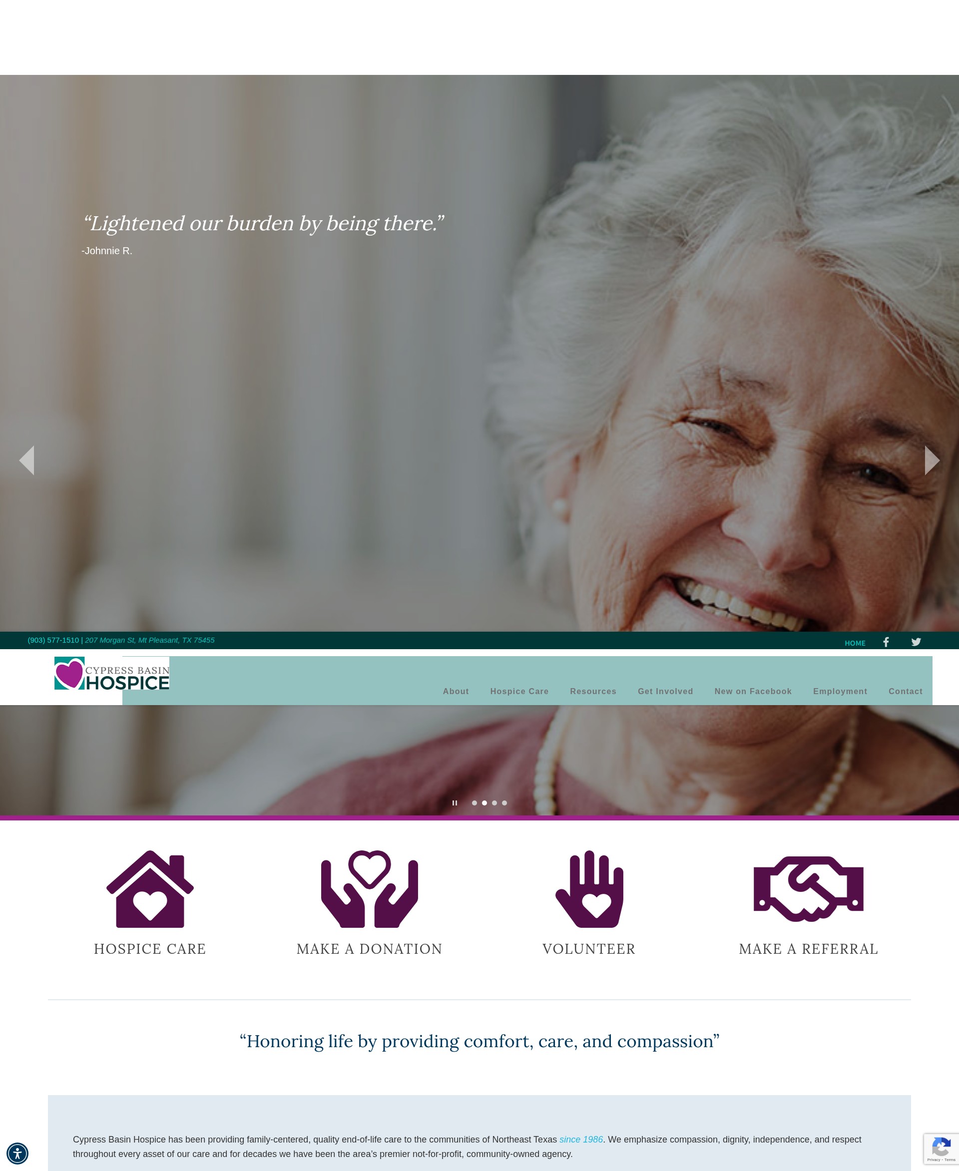 Screenshot of cbhospice.org