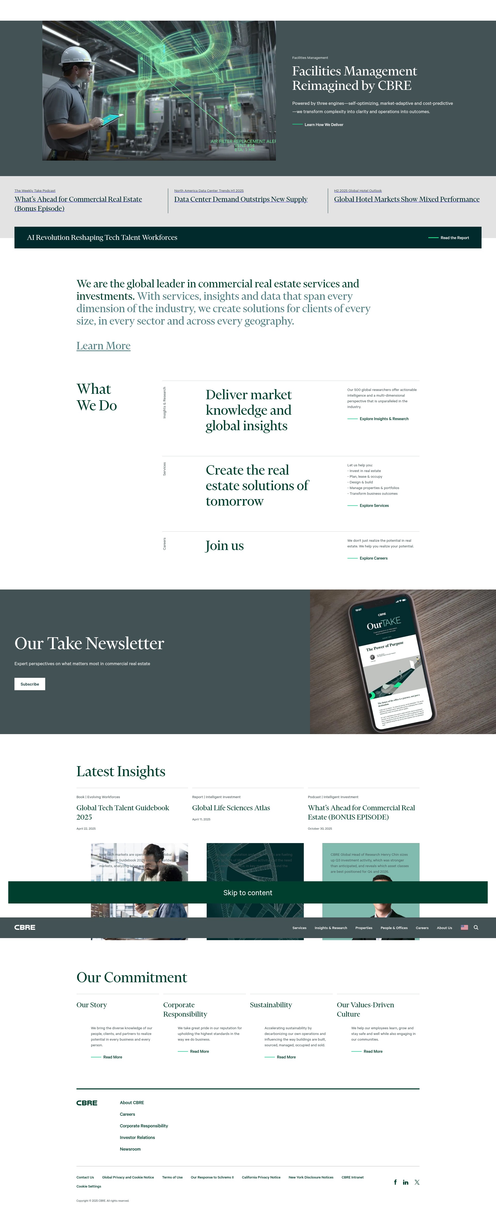Screenshot of cbre.com