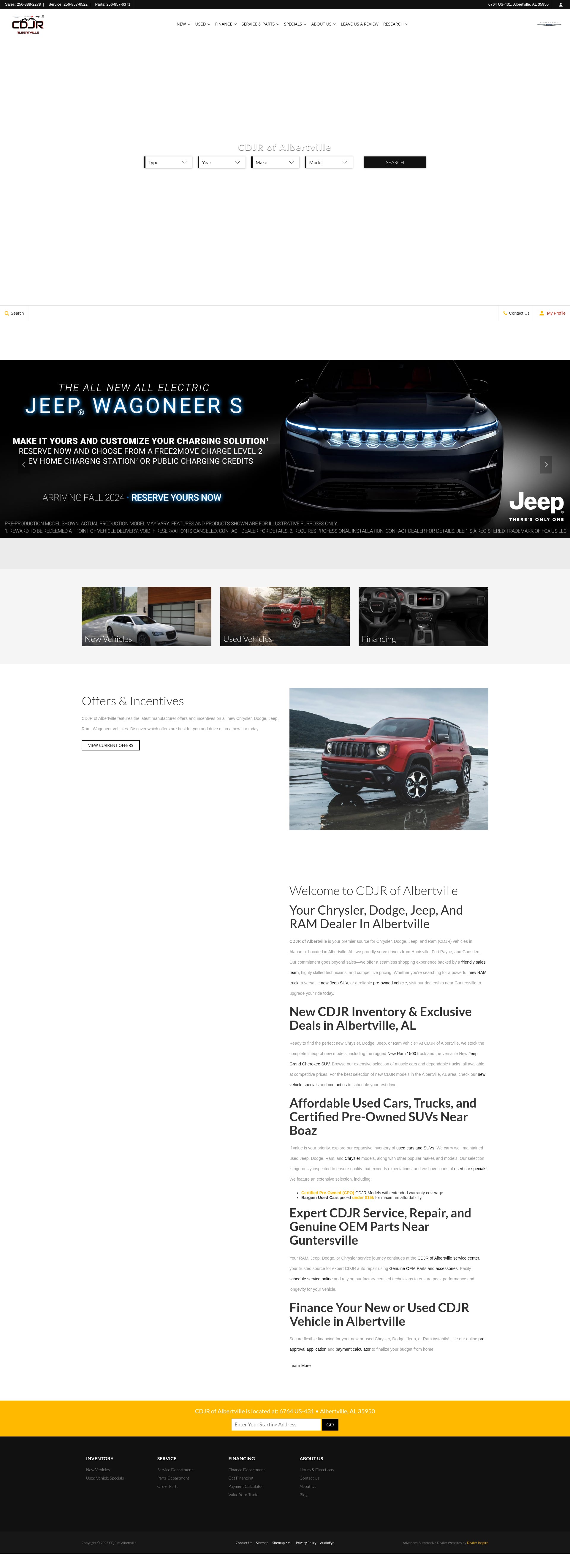 Screenshot of cdjrofalbertville.com