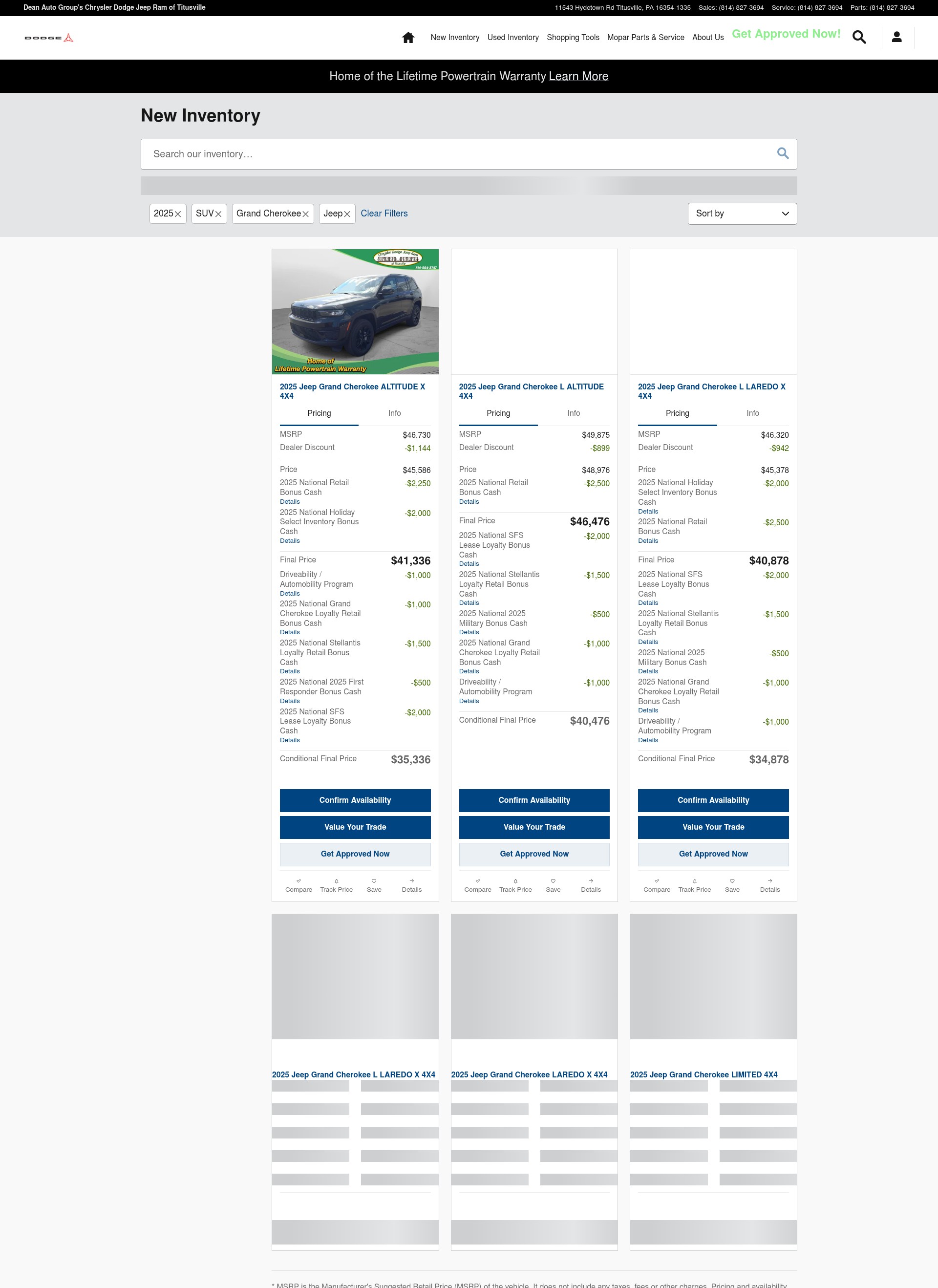 Screenshot of cdjrtitusville.com