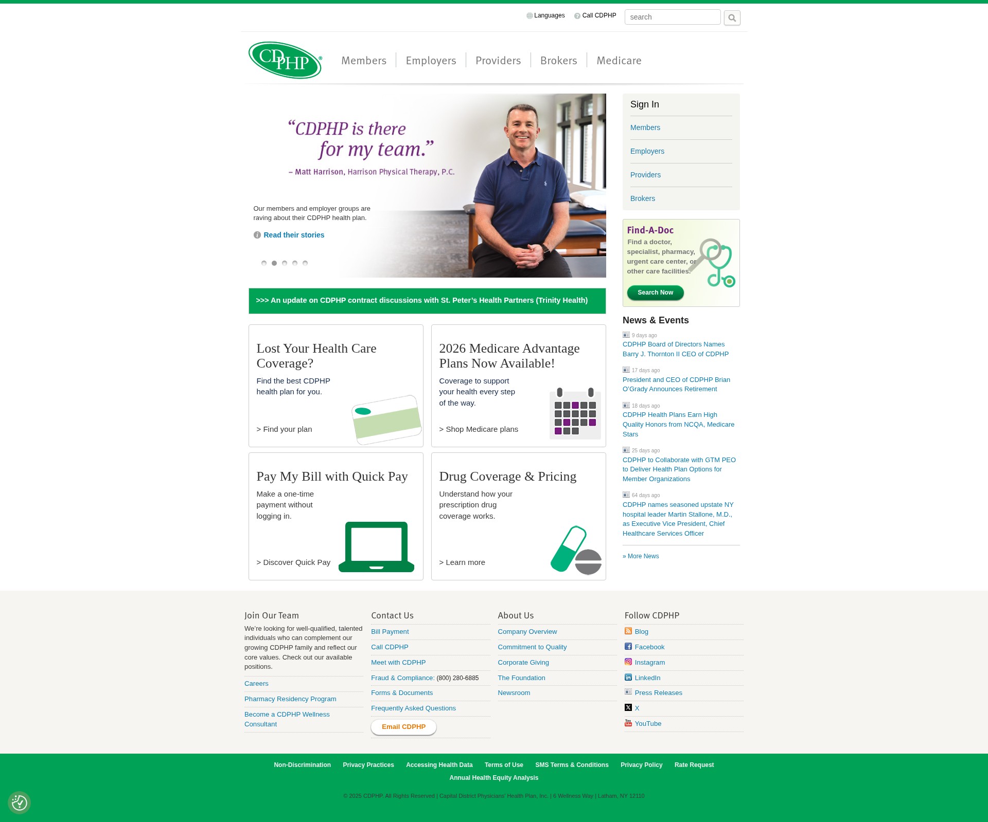 Screenshot of cdphp.com