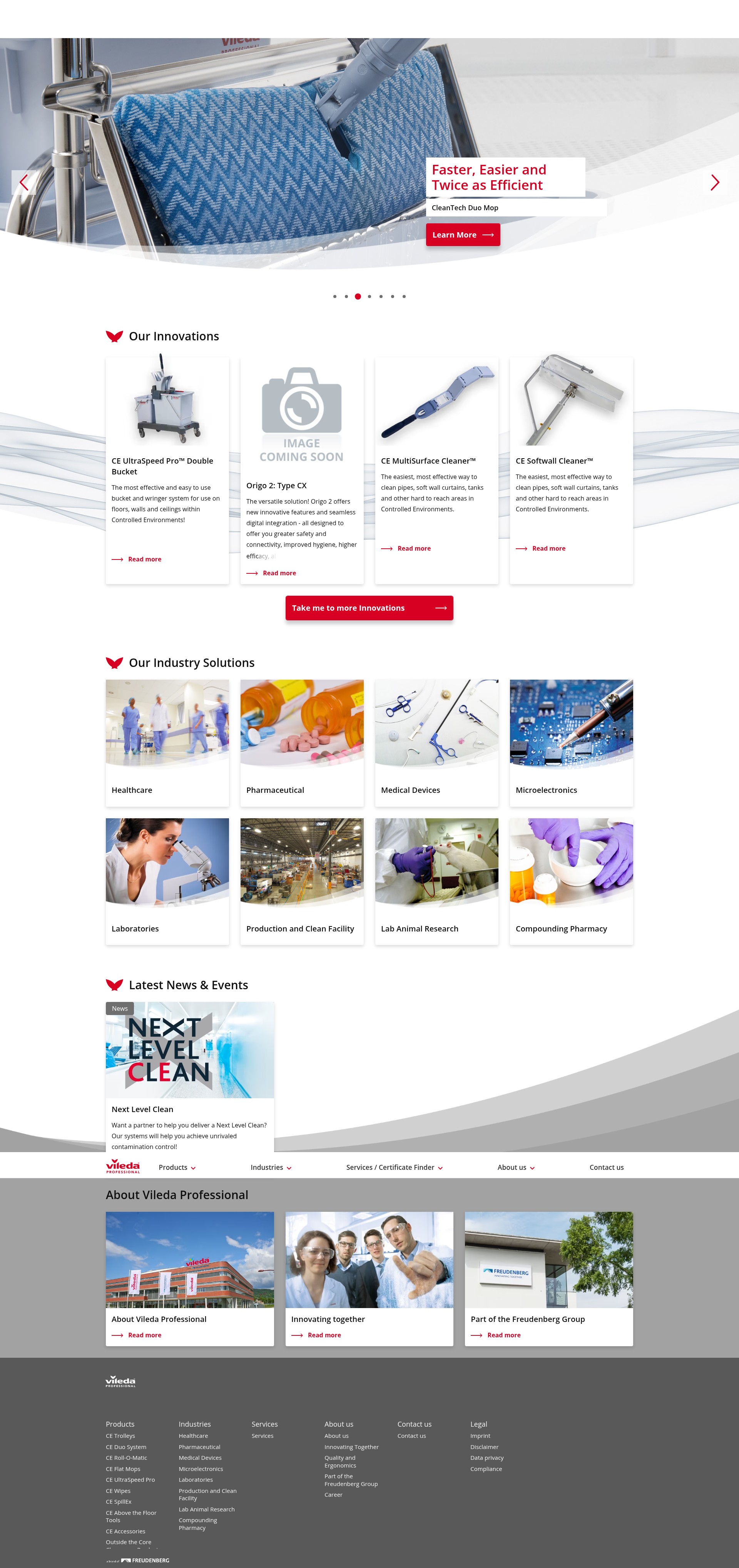 Screenshot of ce.vileda-professional.com