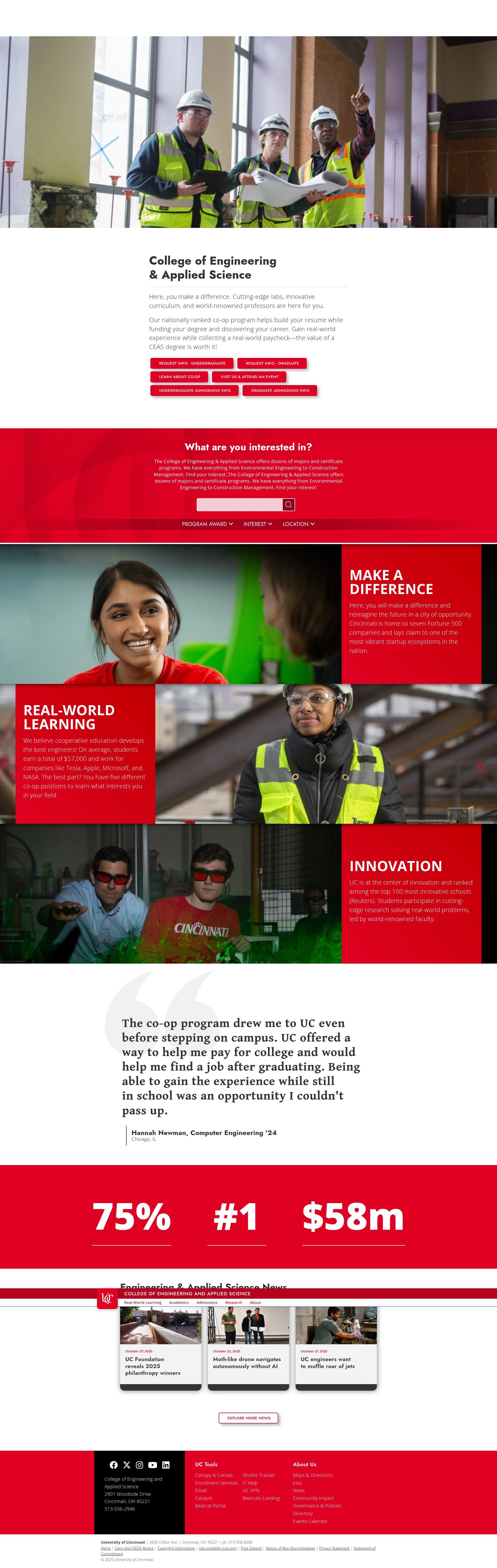 Screenshot of ceas.uc.edu