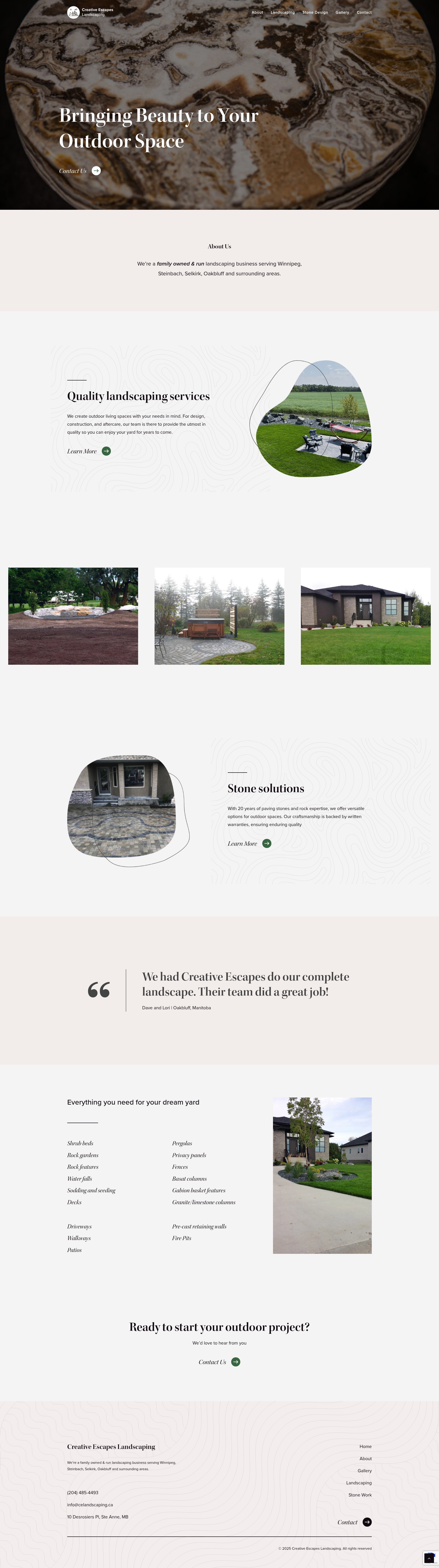 Screenshot of celandscaping.ca