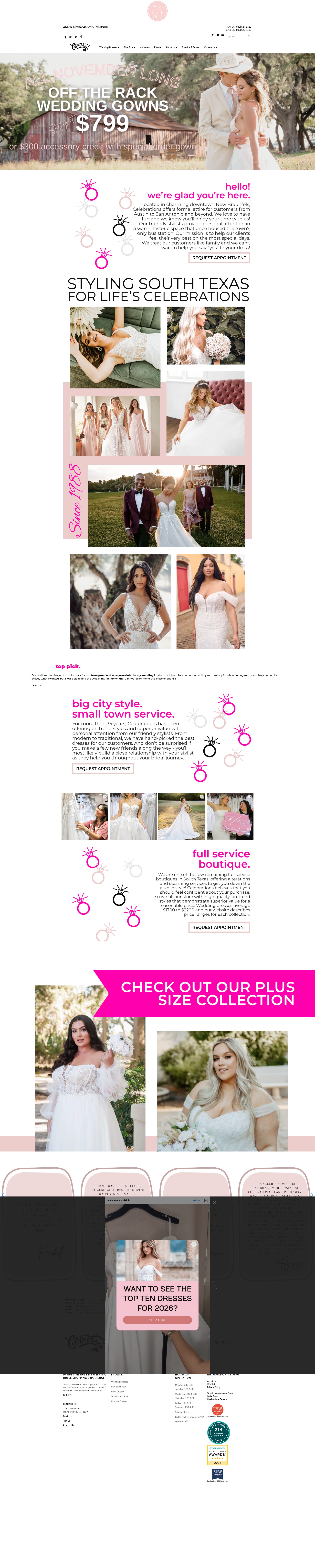 Screenshot of celebrationsbridalandprom.com