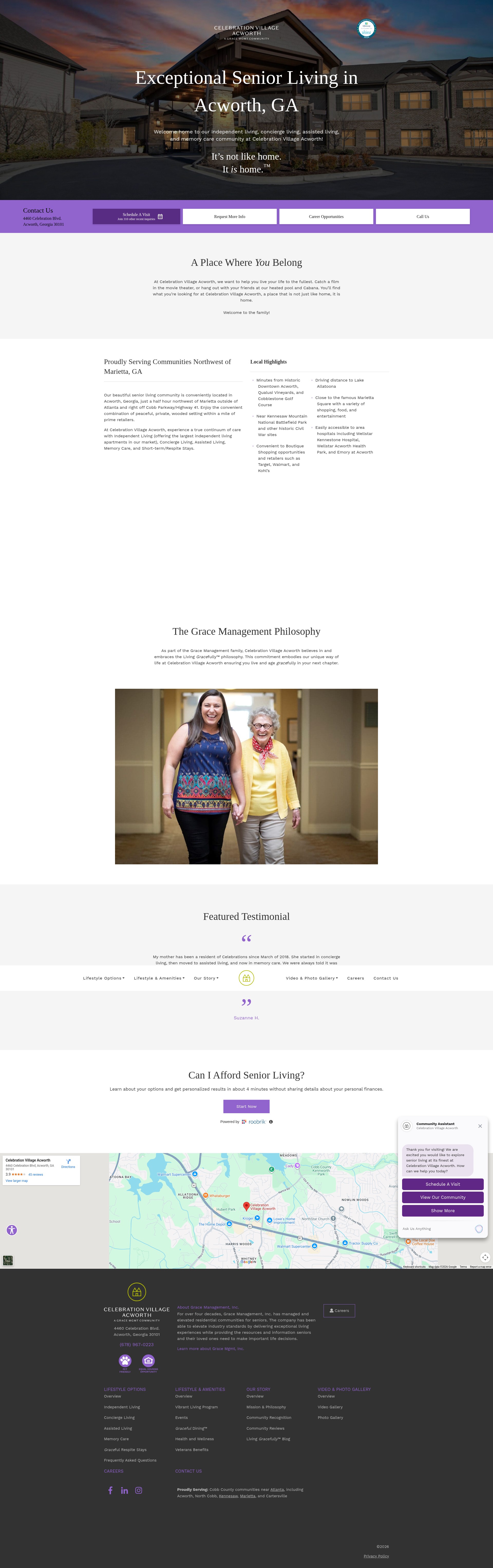 Screenshot of celebrationvillageacworth.com