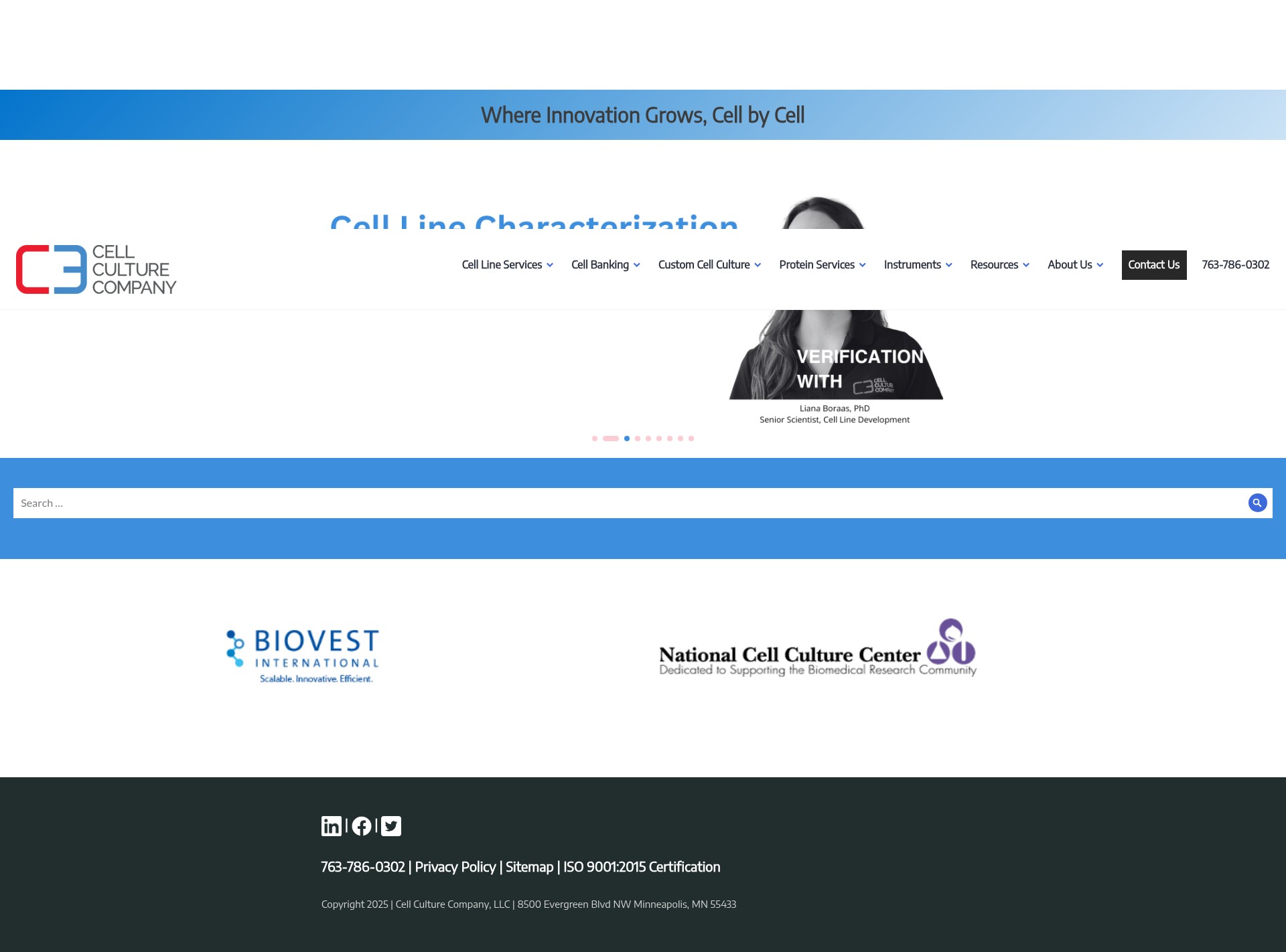 Screenshot of cellculturecompany.com