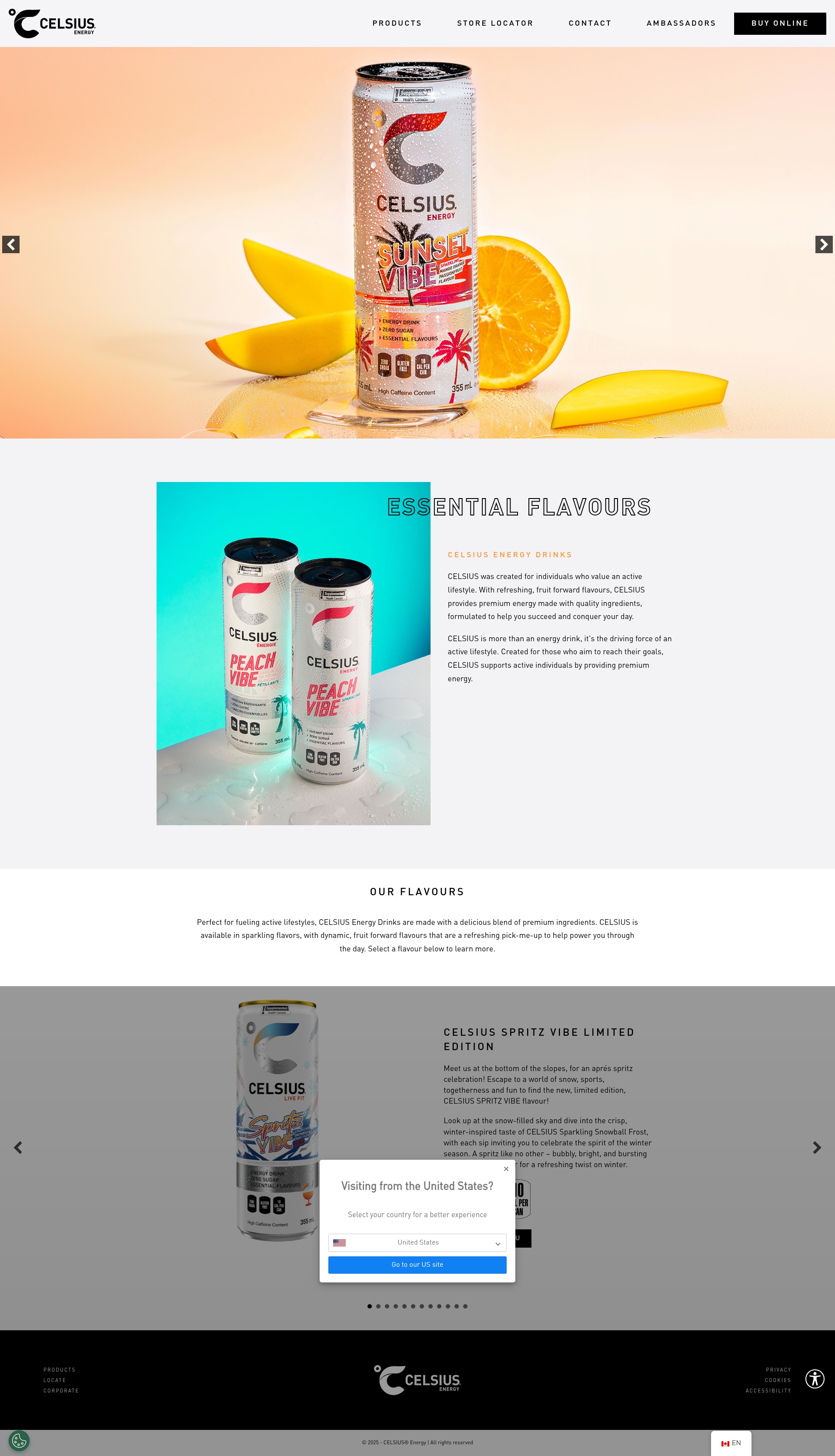 Screenshot of celsius.ca