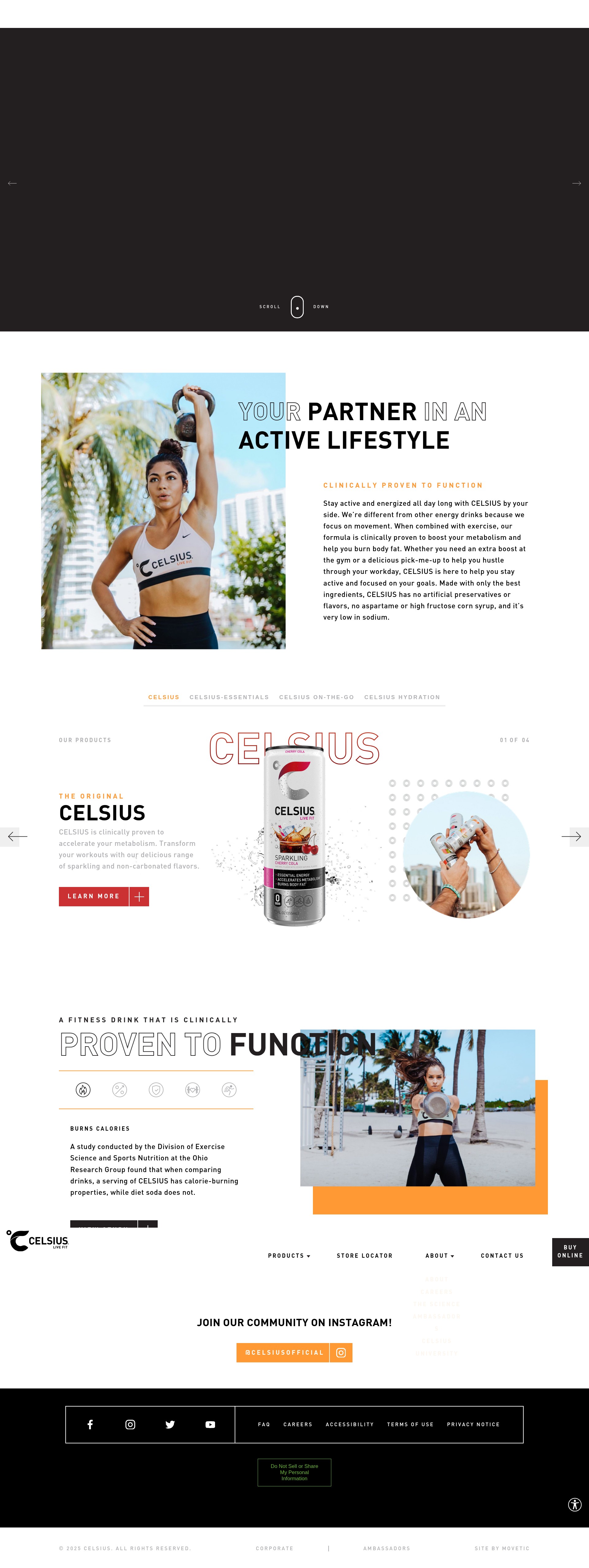 Screenshot of celsius.com
