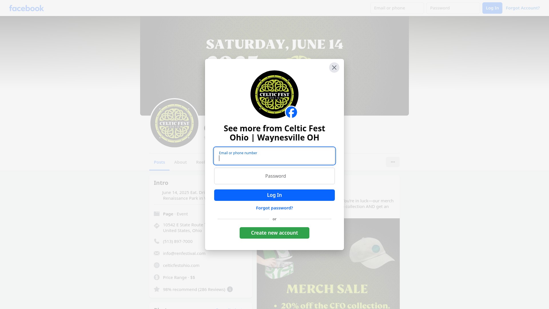 Screenshot of celticfestohio.com
