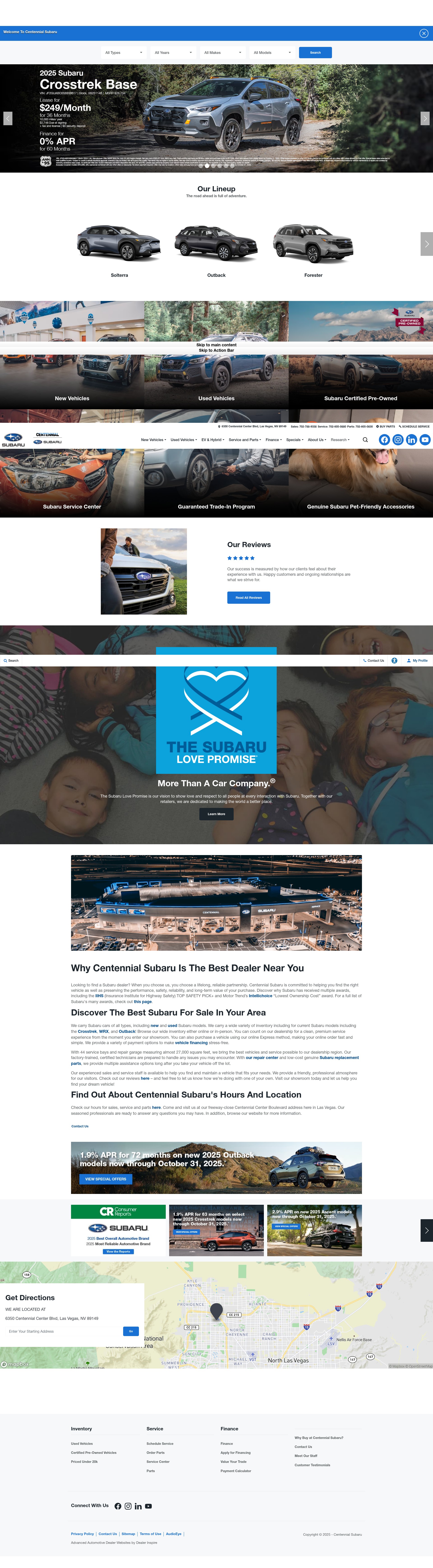 Screenshot of centennialsubaru.com