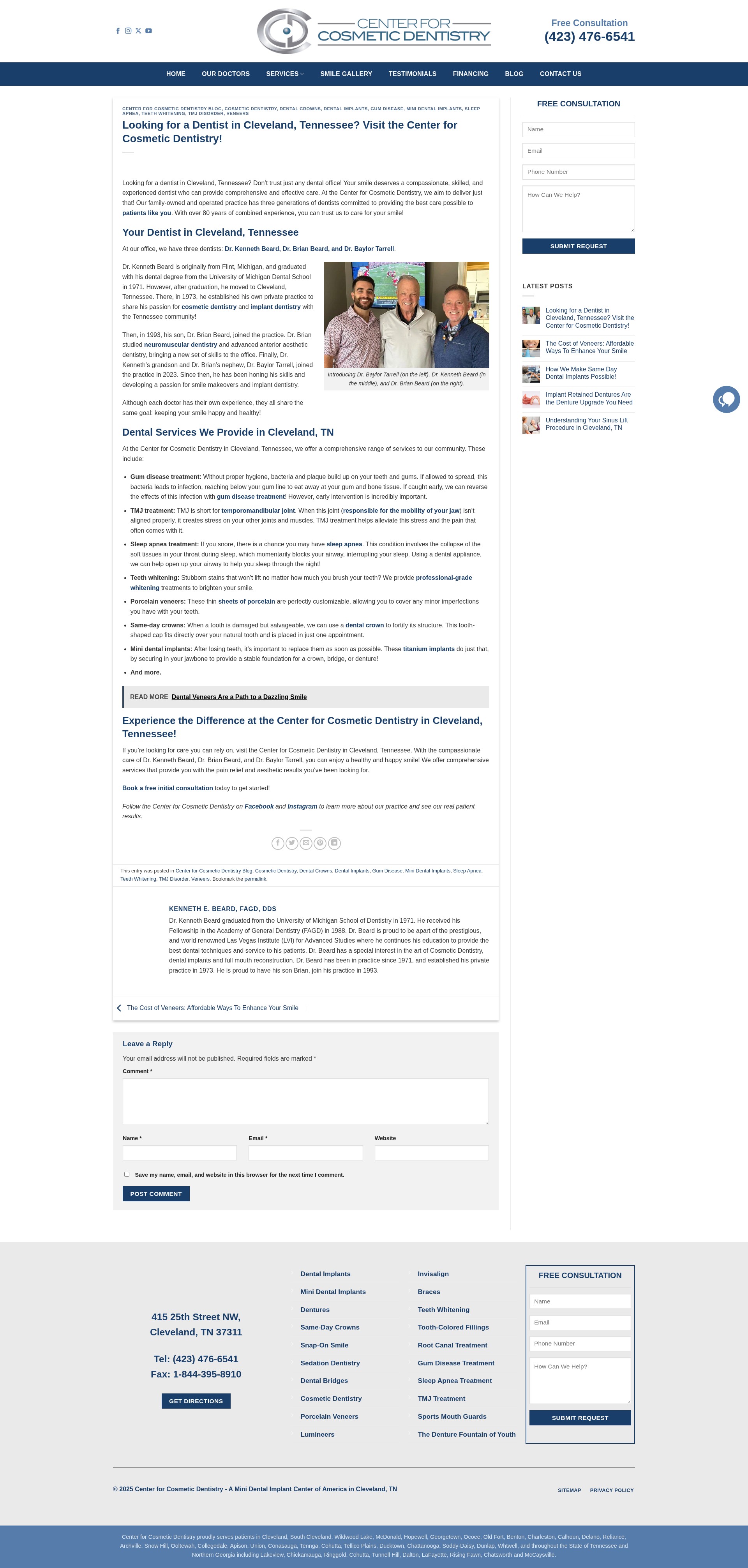 Screenshot of centerforcosmeticdentistry.com