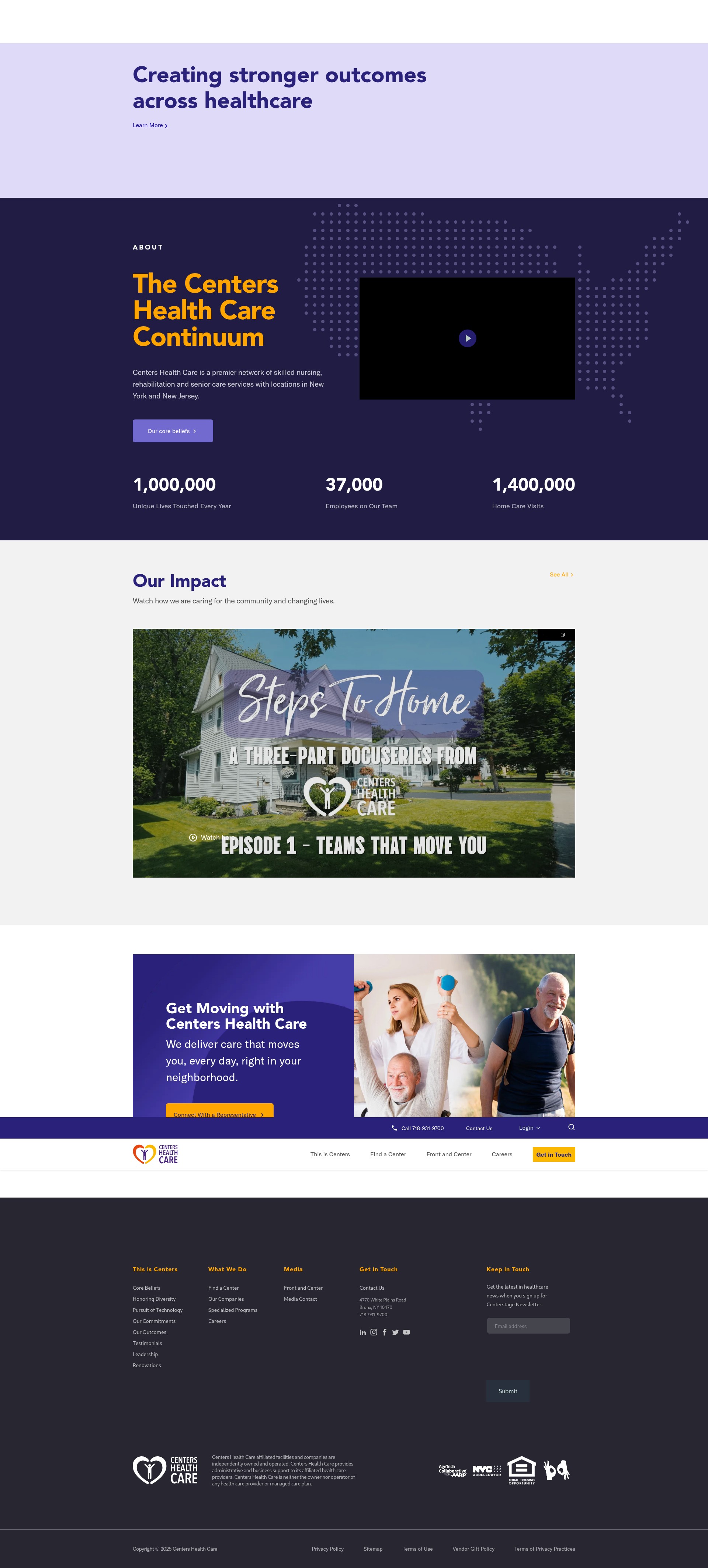 Screenshot of centershealthcare.com