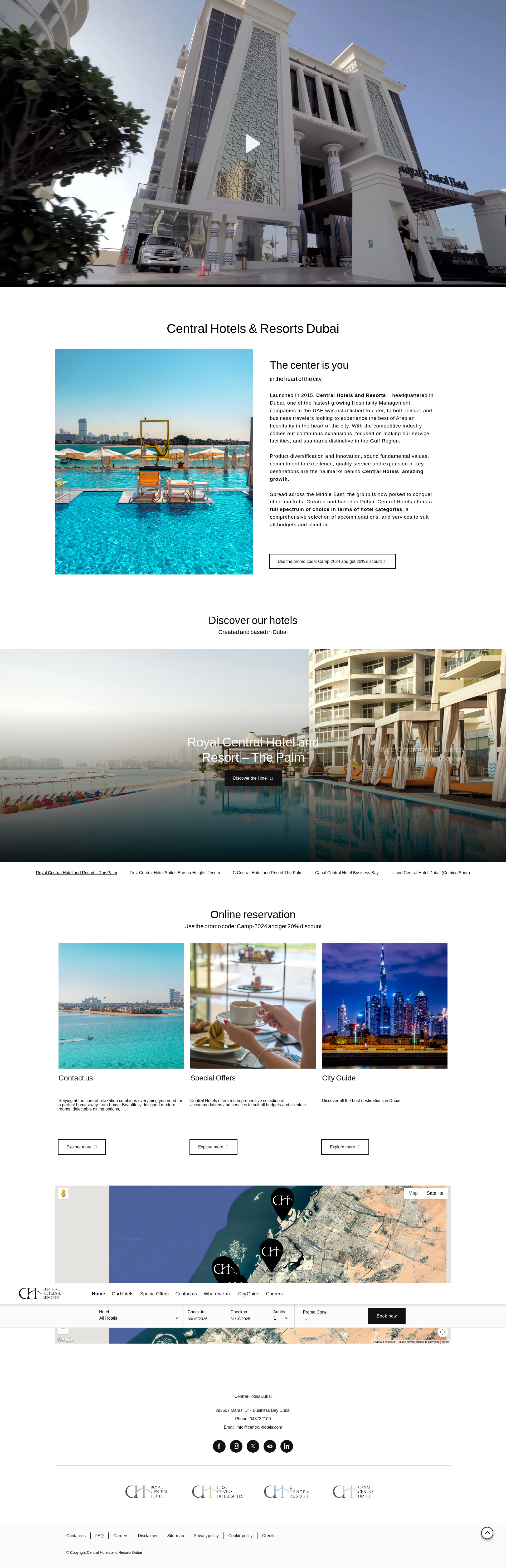 Screenshot of central-hotels.com