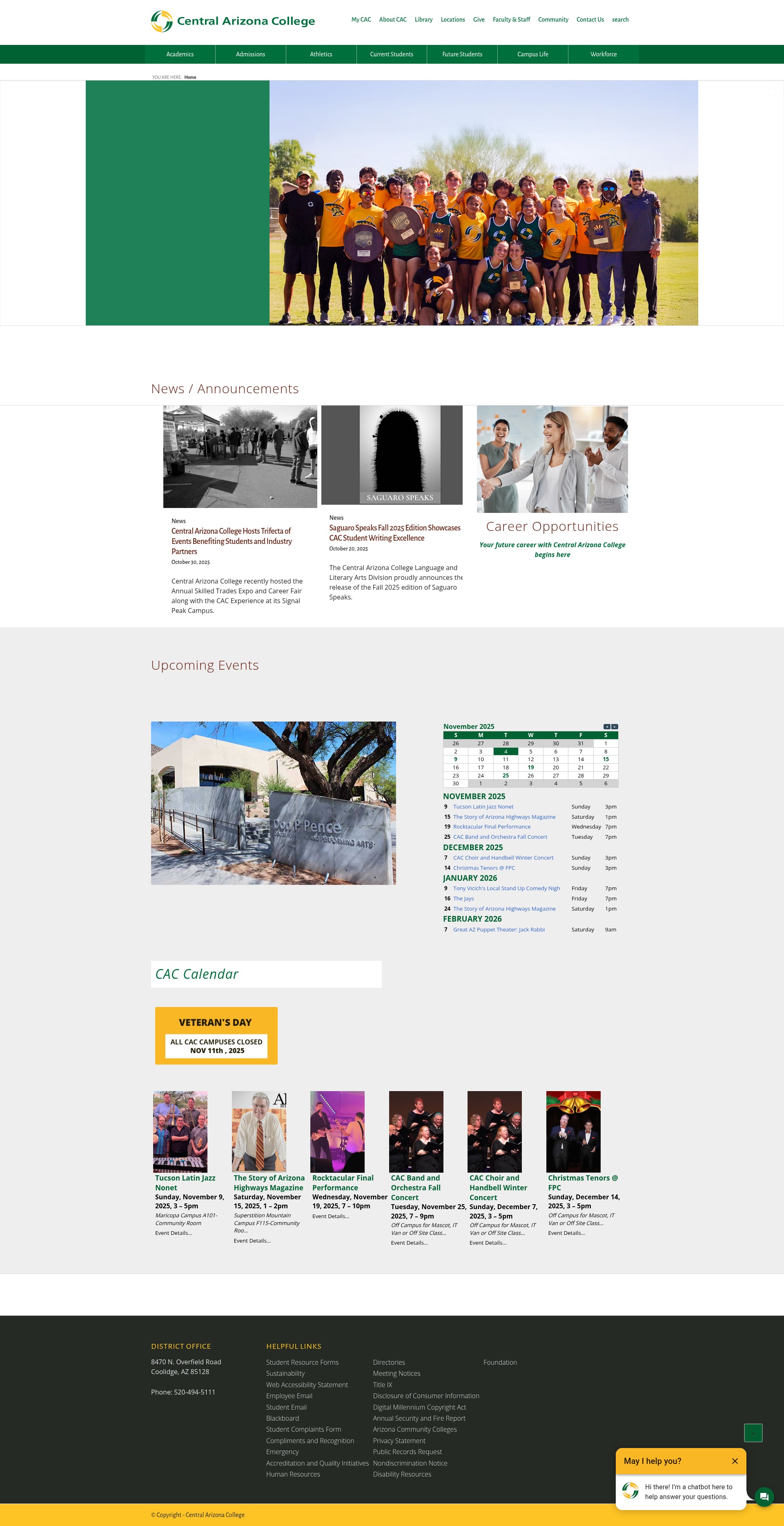 Screenshot of centralaz.edu