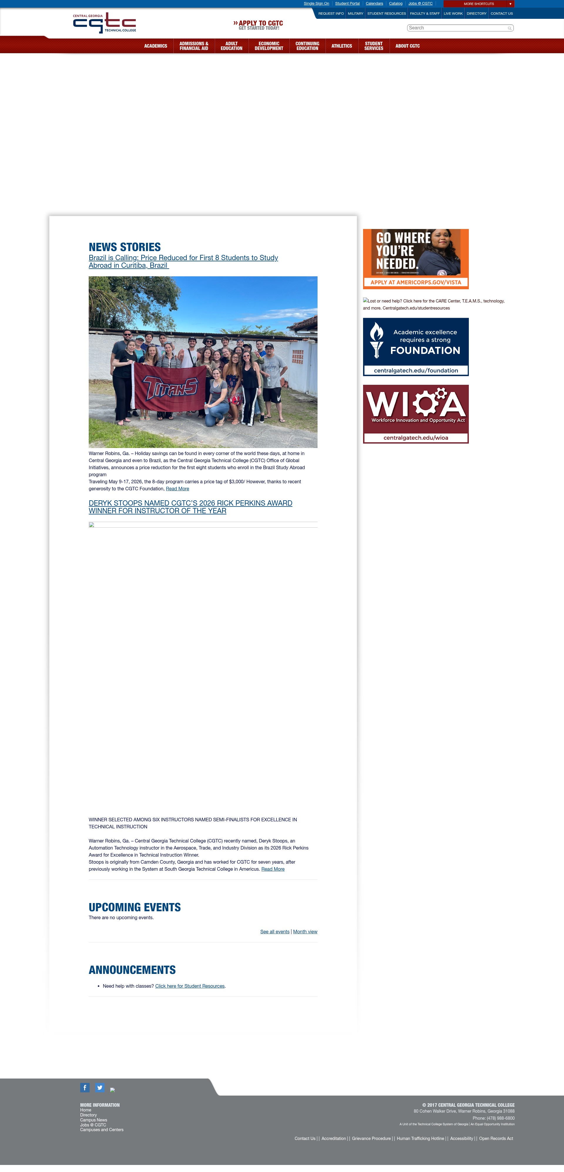 Screenshot of centralgatech.edu