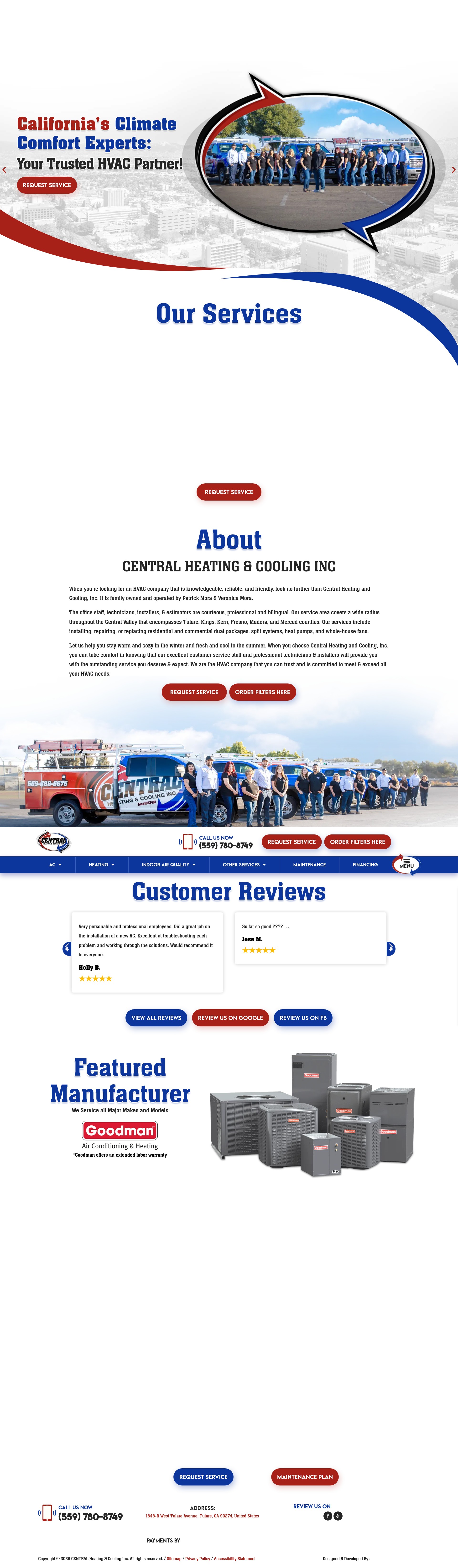 Screenshot of centralheatingandcoolinginc.com