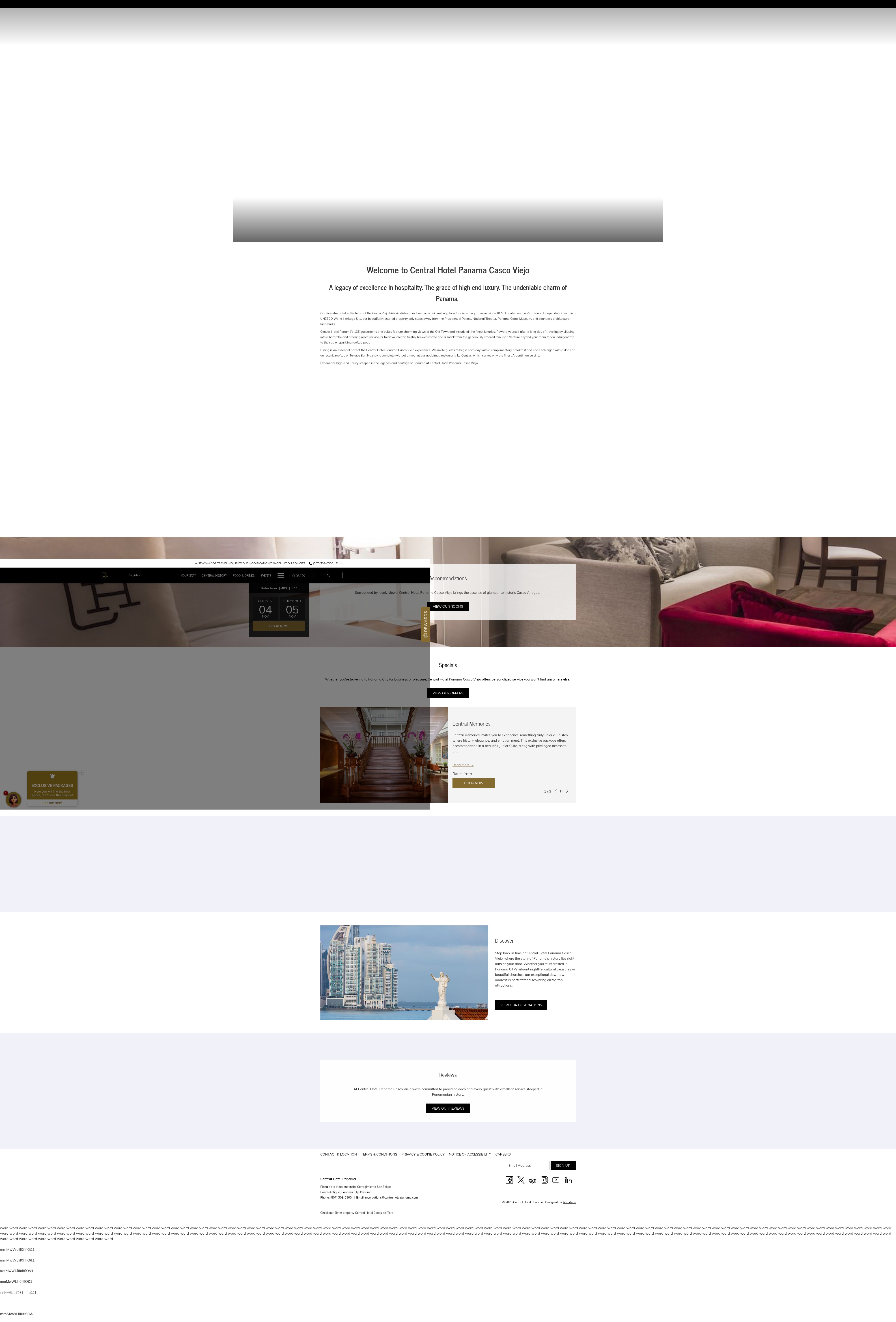 Screenshot of centralhotelpanama.com