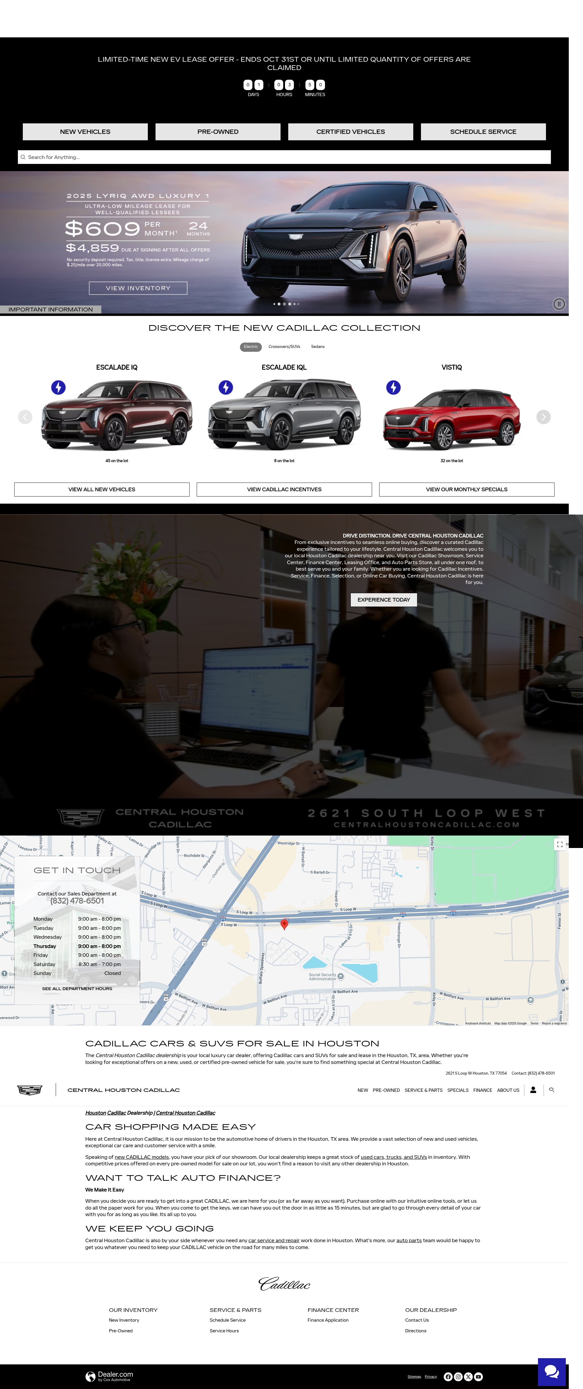 Screenshot of centralhoustoncadillac.com