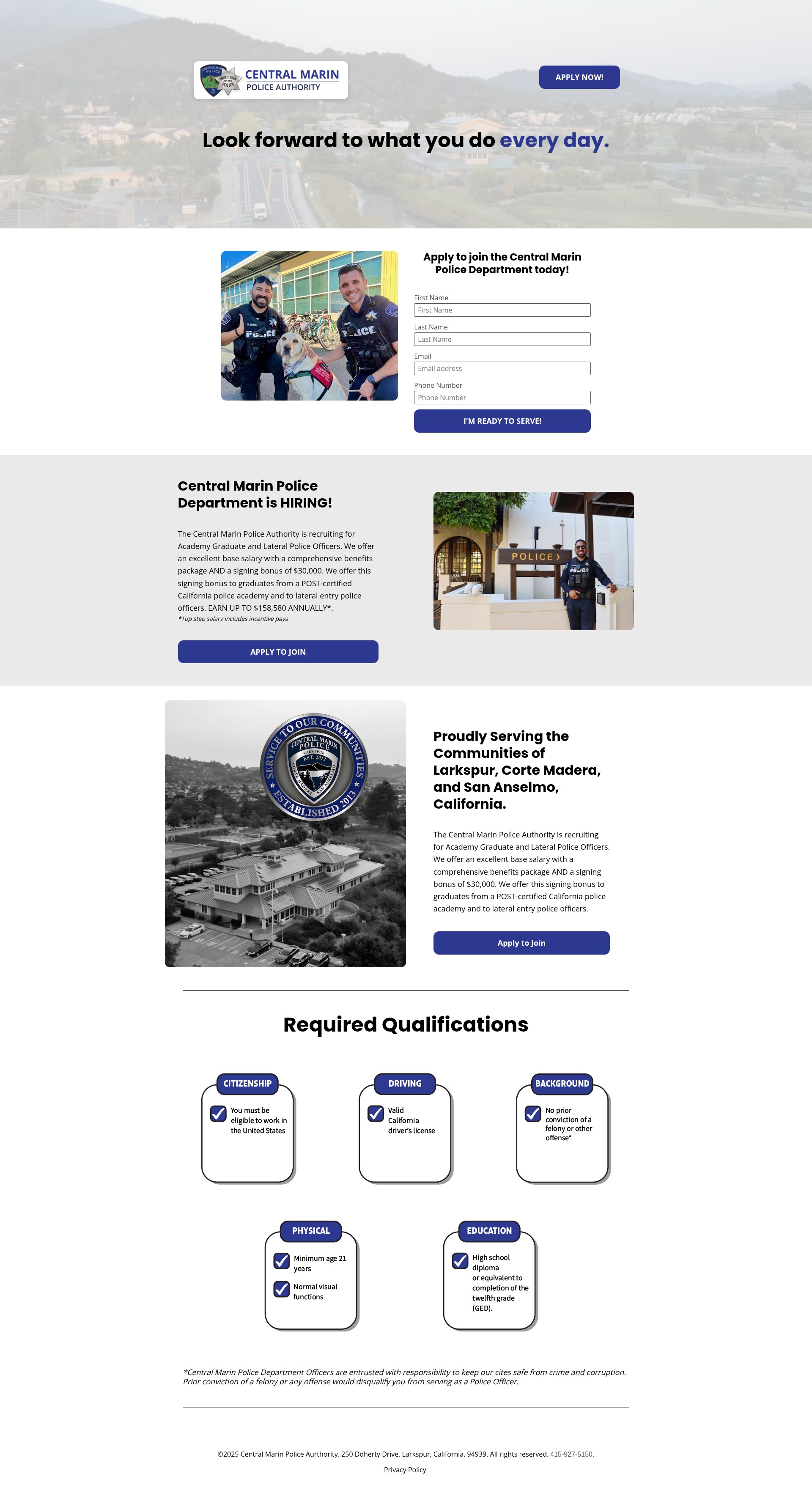 Screenshot of centralmarinpd.com