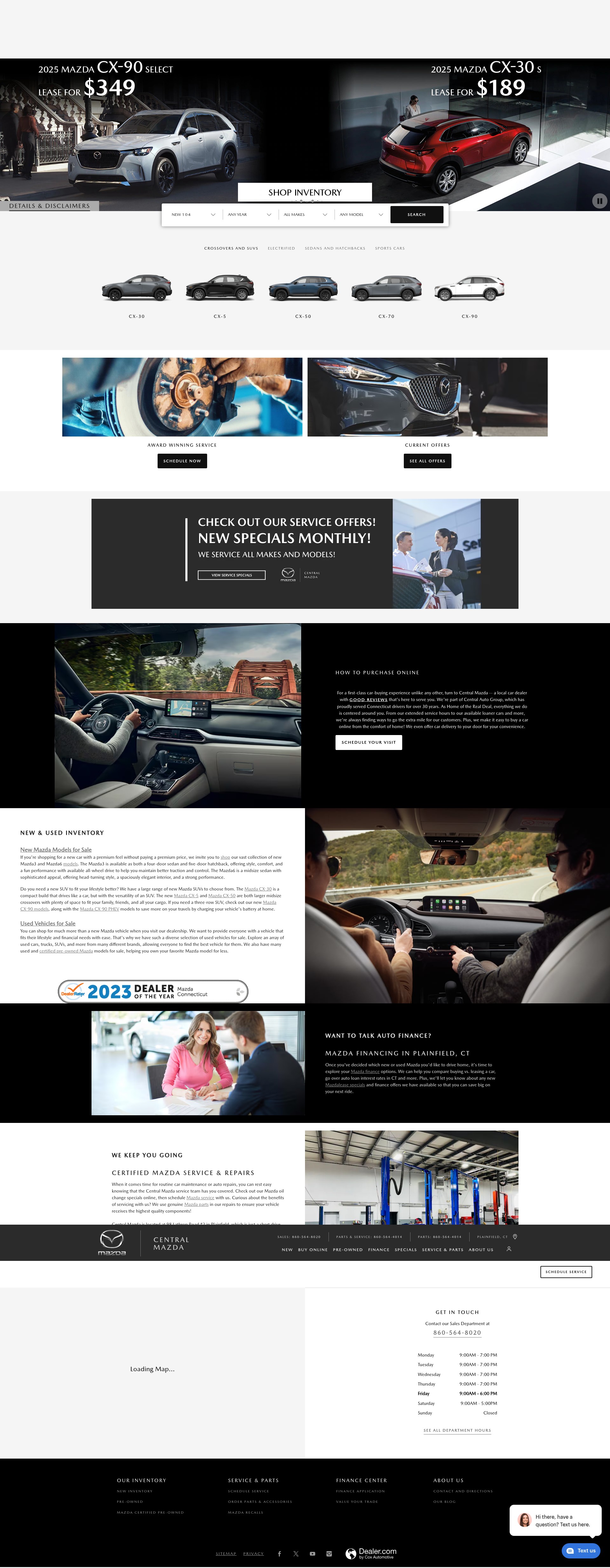 Screenshot of centralmazdact.com