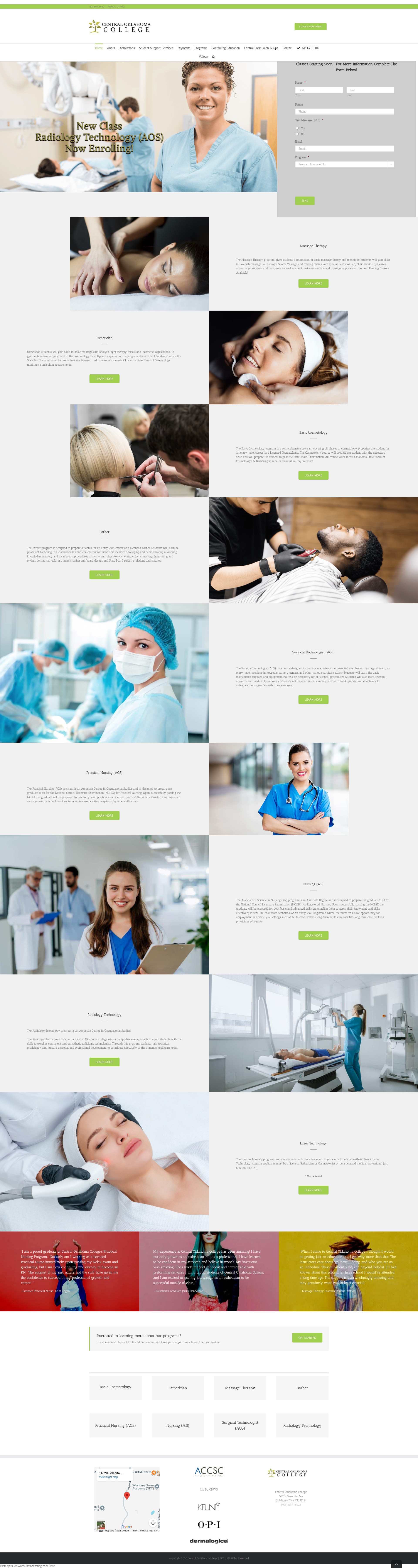 Screenshot of centraloc.edu