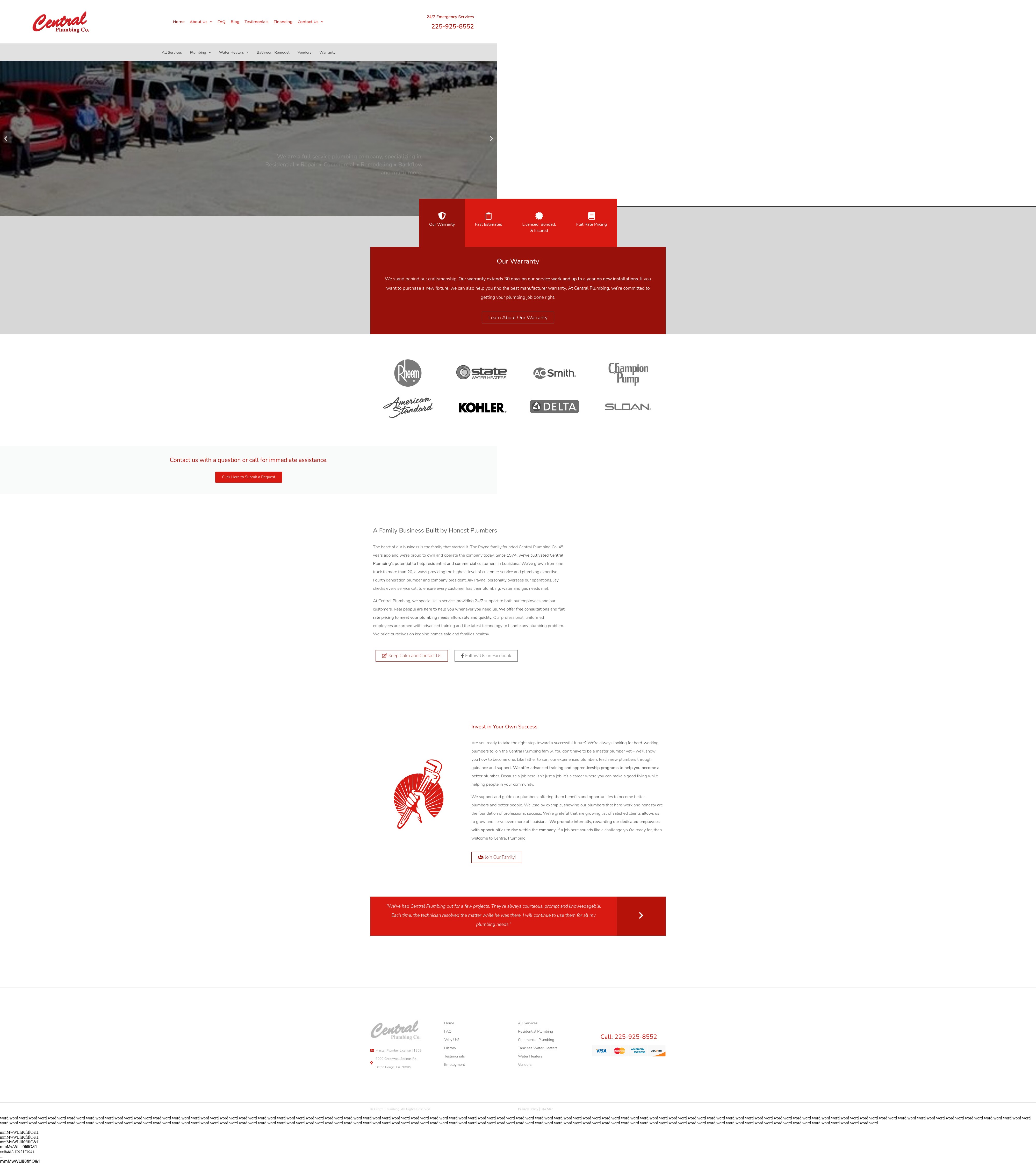 Screenshot of centralplumbing.org