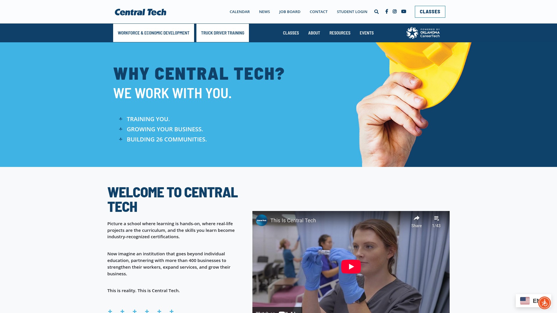 Screenshot of centraltech.edu