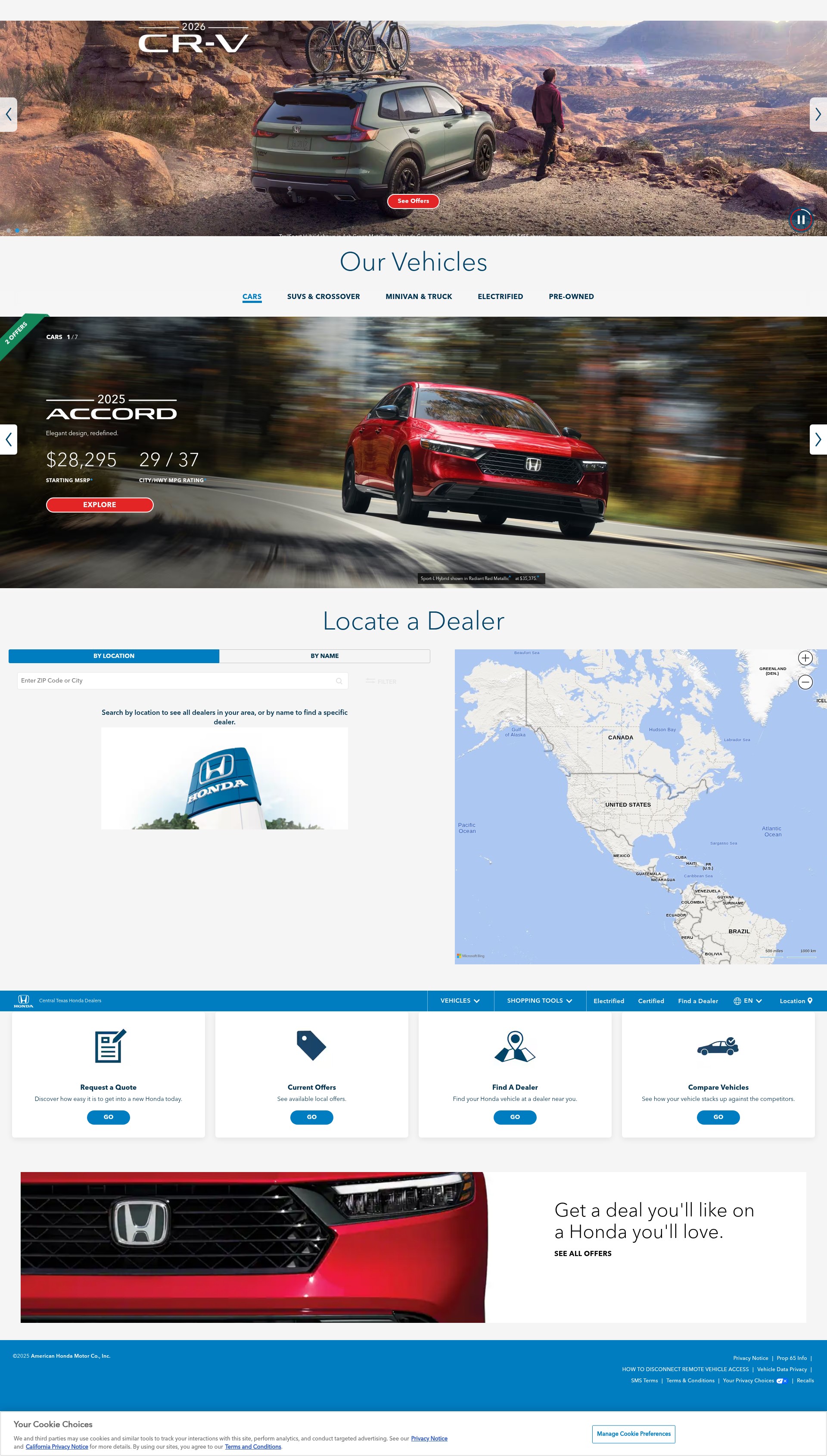 Screenshot of centraltexas.hondadealers.com