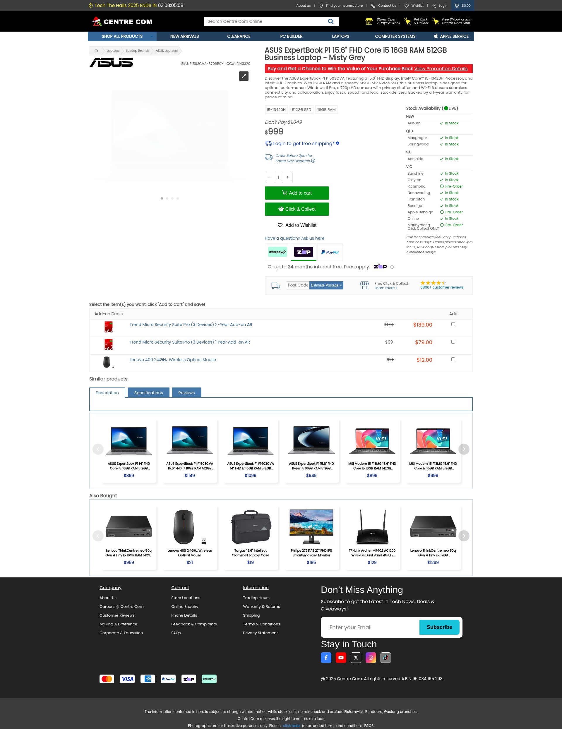 Screenshot of centrecom.com.au