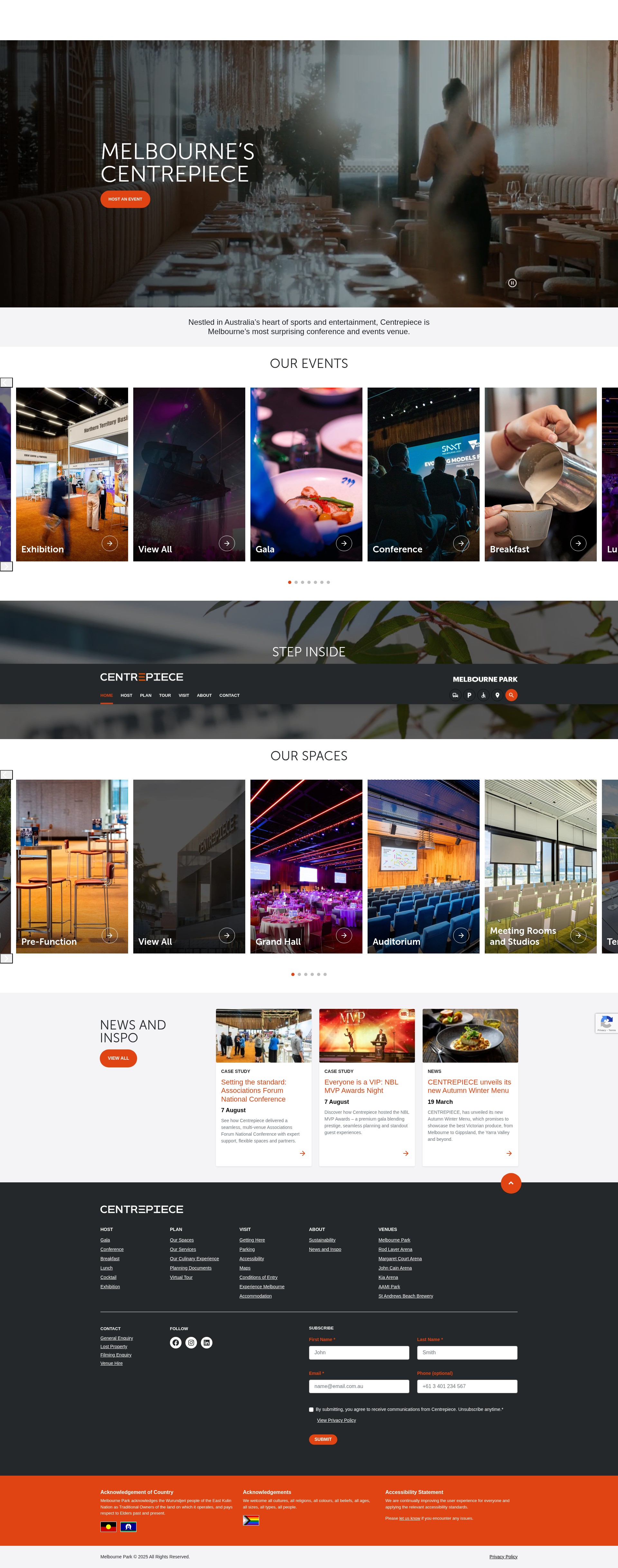 Screenshot of centrepiecemelbourne.com.au