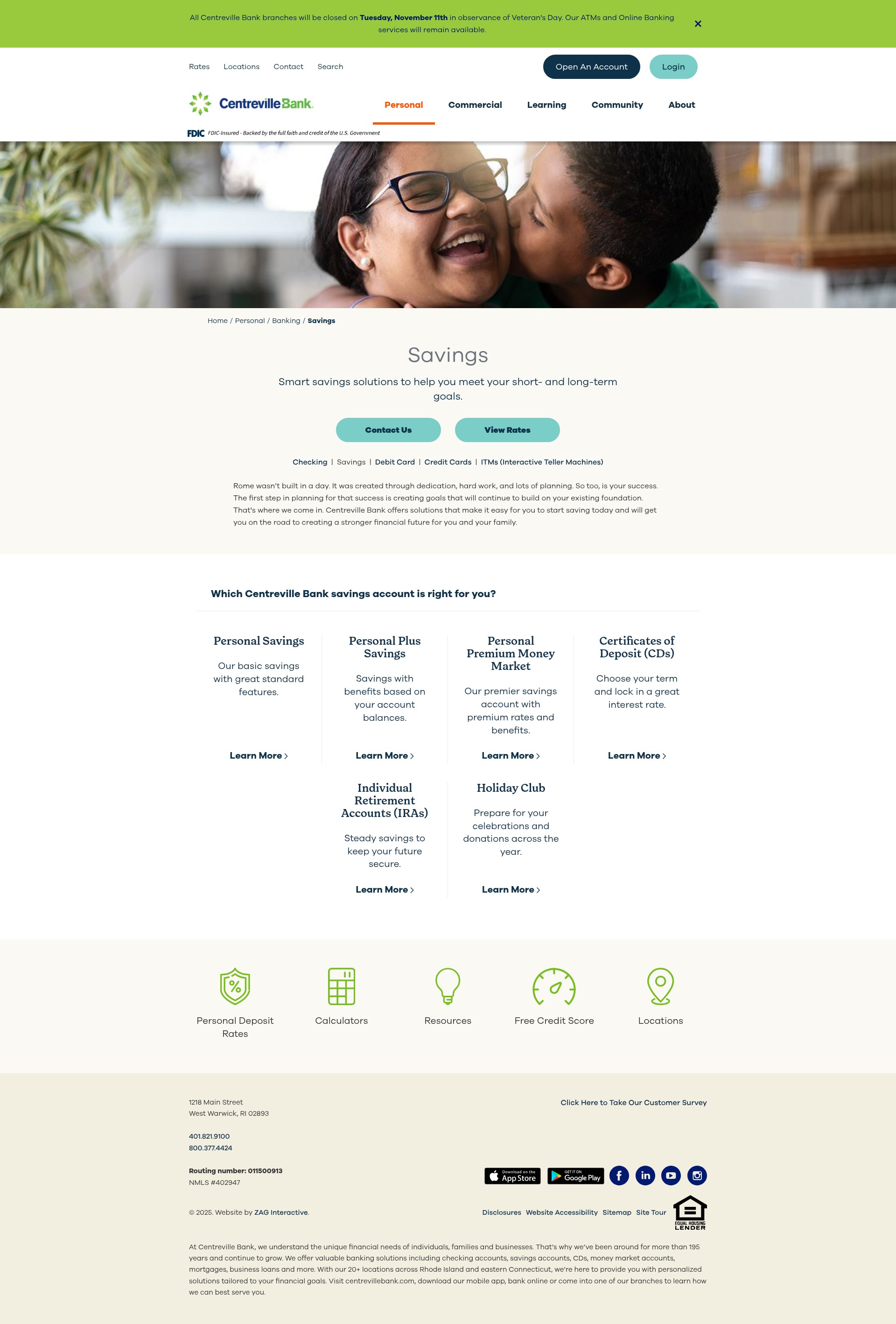 Screenshot of centrevillebank.com