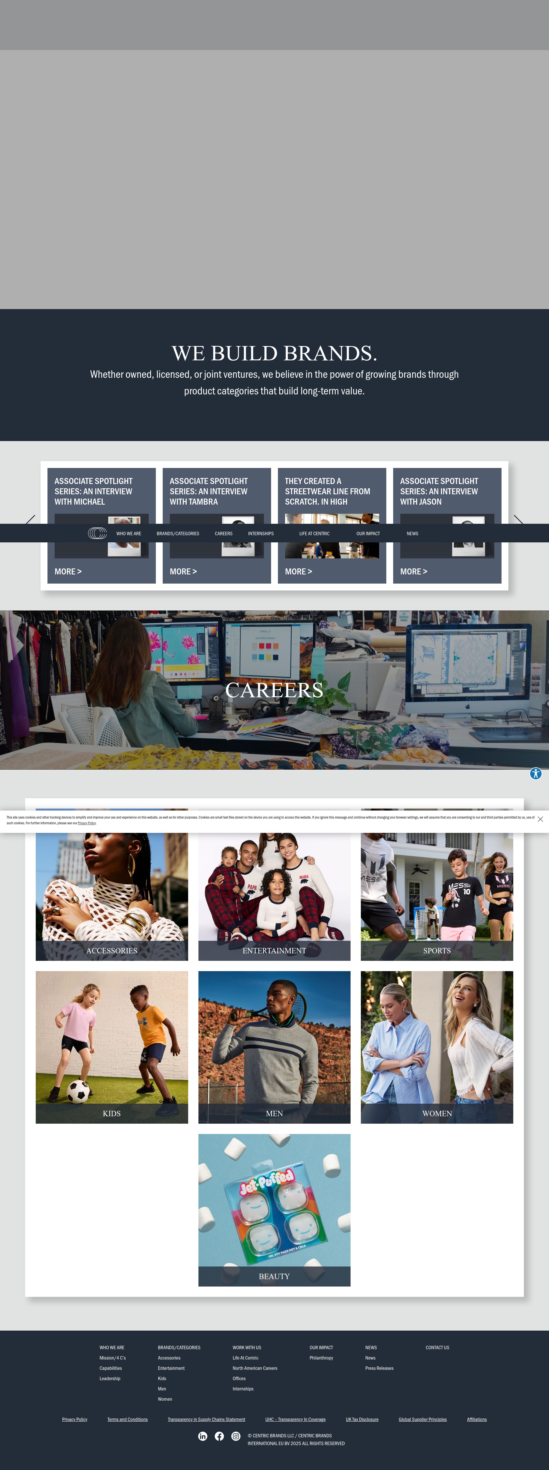 Screenshot of centricbrands.com